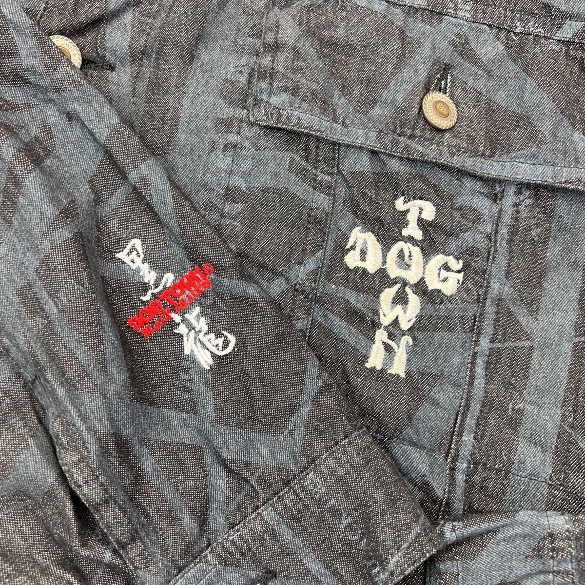 DOG TOWN ☆ 黒龍 やんちゃ サグ デザイン デニムジャケット ブラック