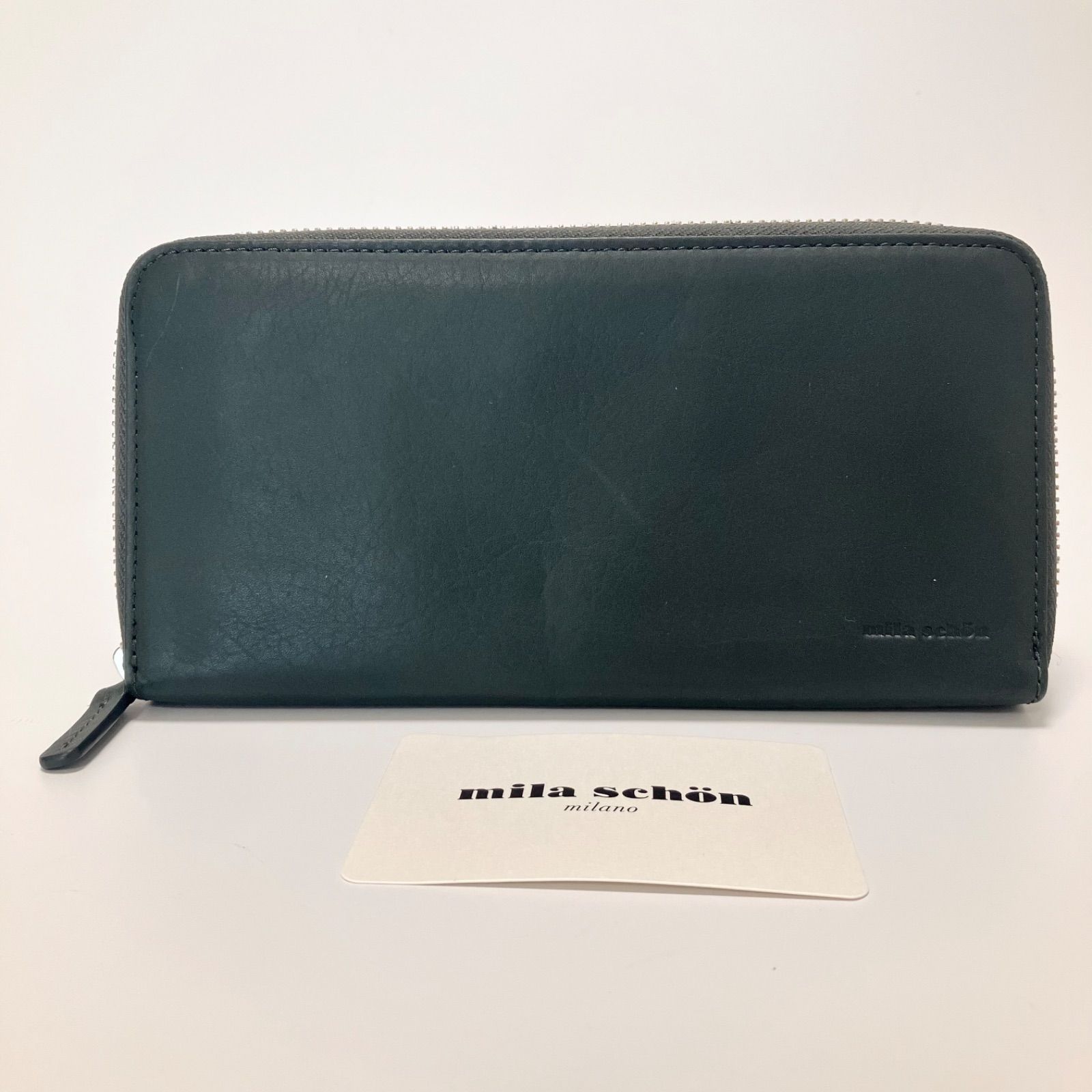 G821 未使用 Mila schon ミラショーン 財布 長財布 グリーン 緑 メンズ 