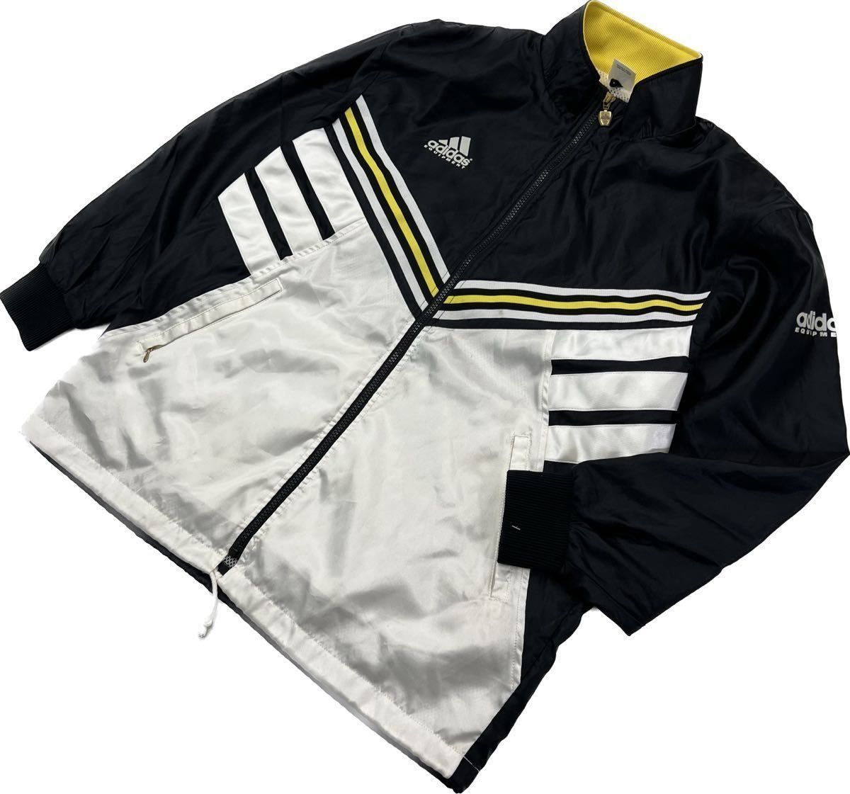 90s ☆ adidas Equipment ブラック ホワイト デザイン ナイロン 