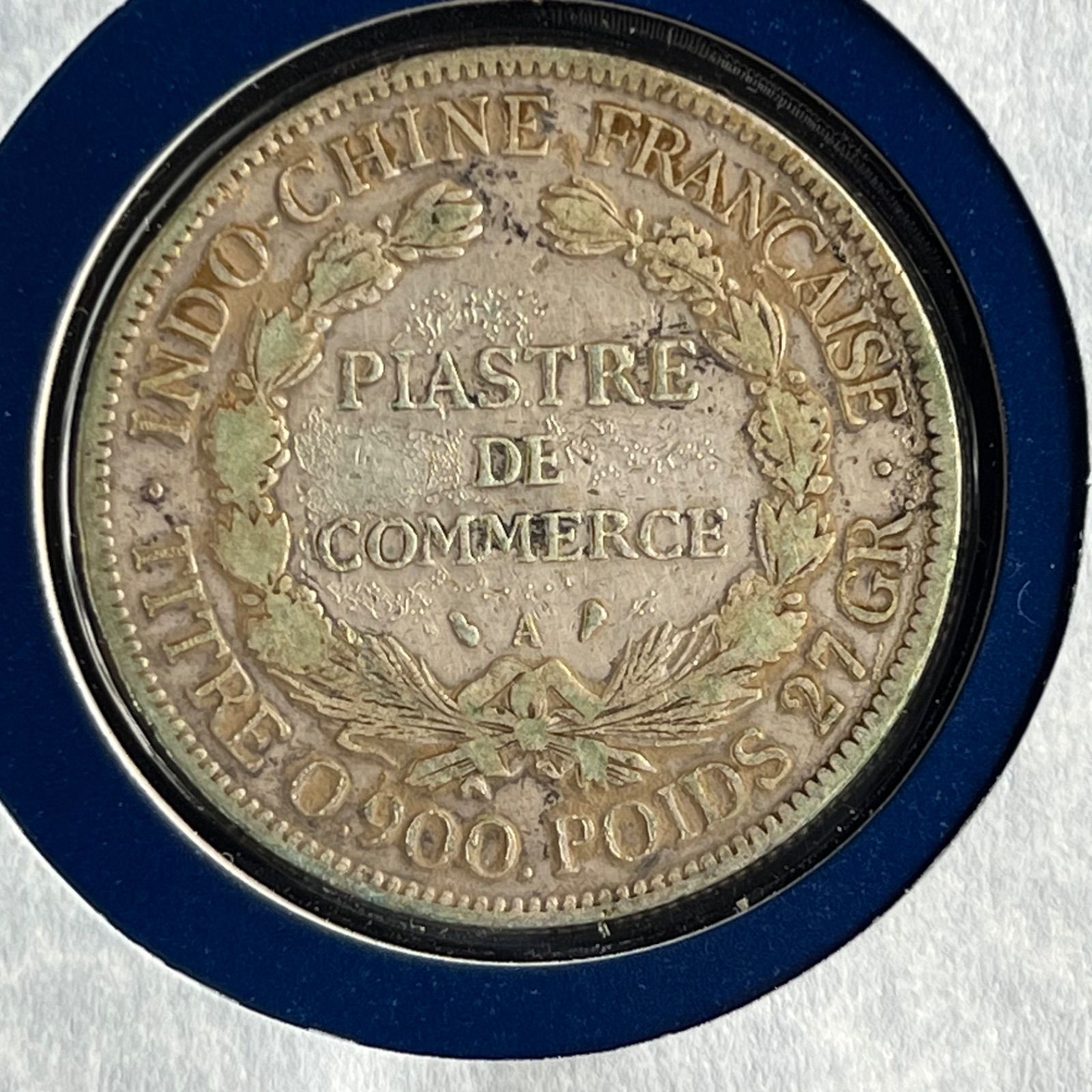 本物保証】1909年 仏領インドシナ 1ピアストル 銀貨 27g 貿易銀