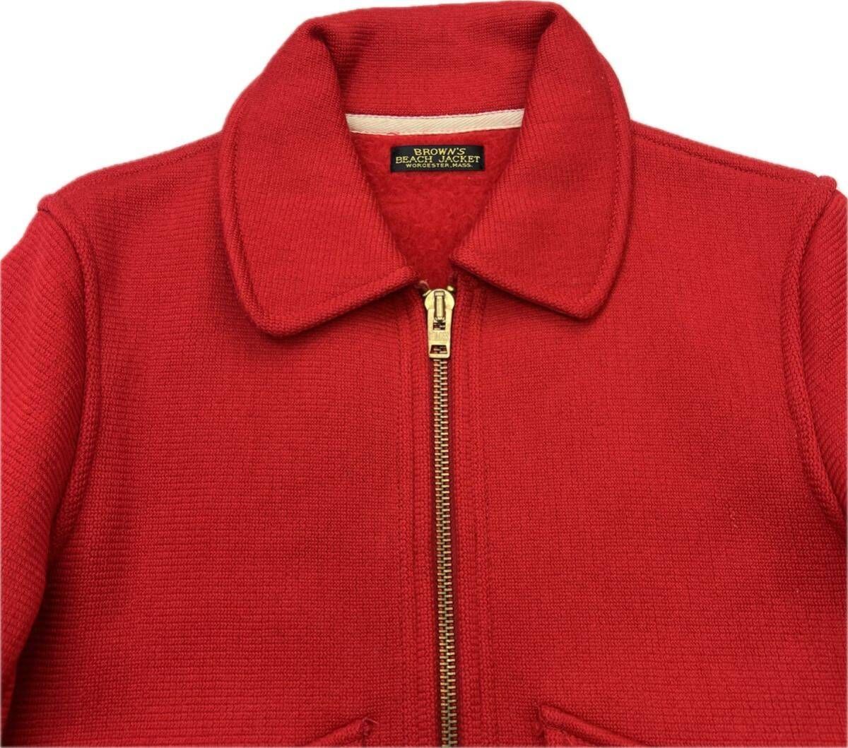 BROWN‘S BEACH JACKET ☆ ブラウンズビーチジャケット ロストヒルズ ウール ジャケット レッド 36 秋冬 アメカジ オールド 古着■AG263 BROWN'S BEACH JACKET ☆ ブラウンズビーチジャケット ロストヒルズ