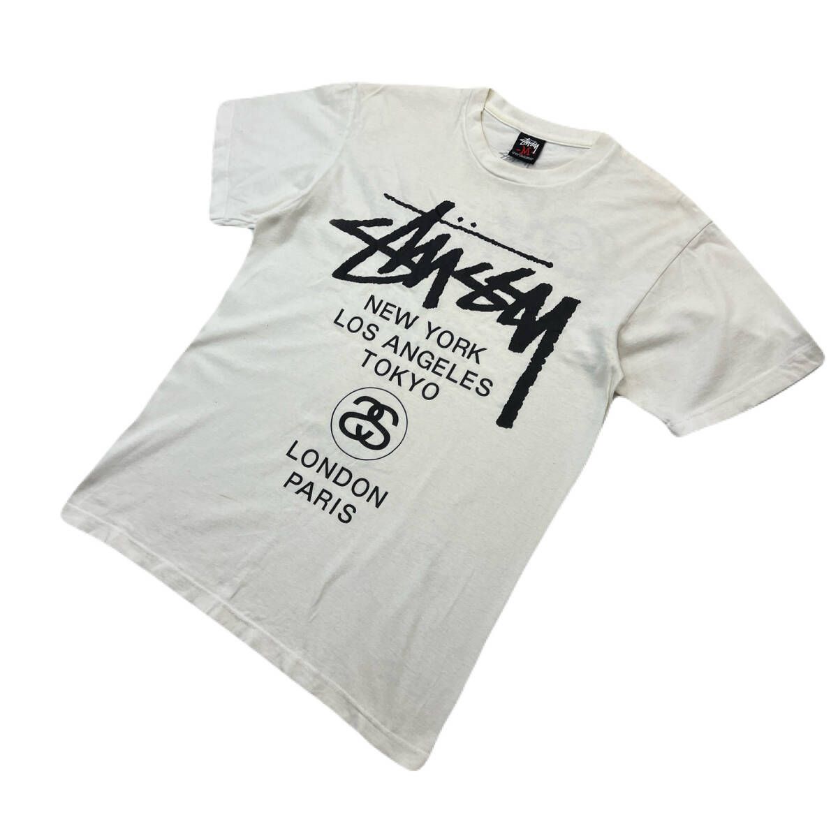 ステューシー 半袖 Tシャツ 白 ホワイト メンズ Mサイズ 【 人気 両面 