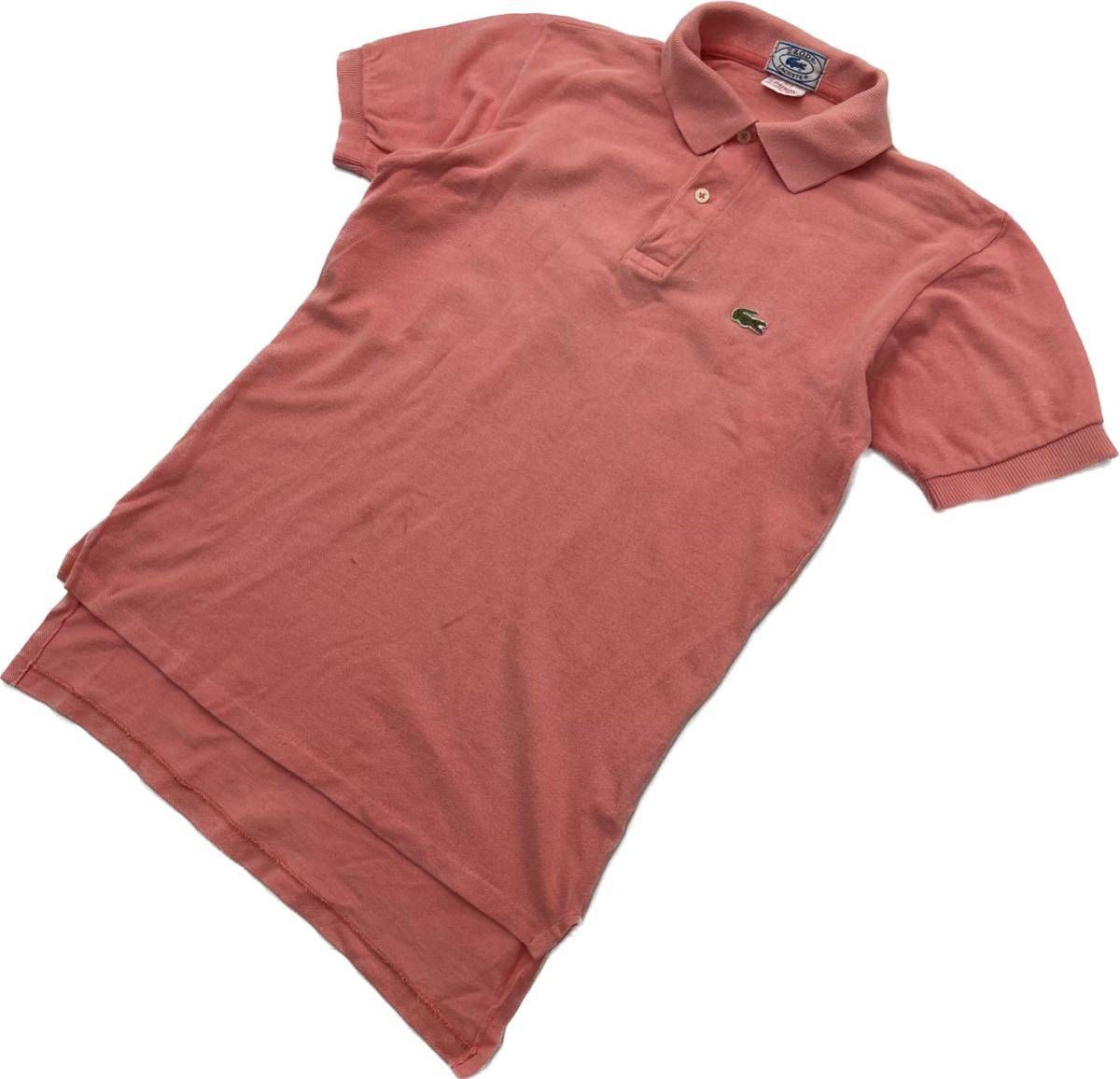 70s 80s ☆ IZOD LACOSTE ピンク ビンテージ ポロシャツ 半袖 S相当 