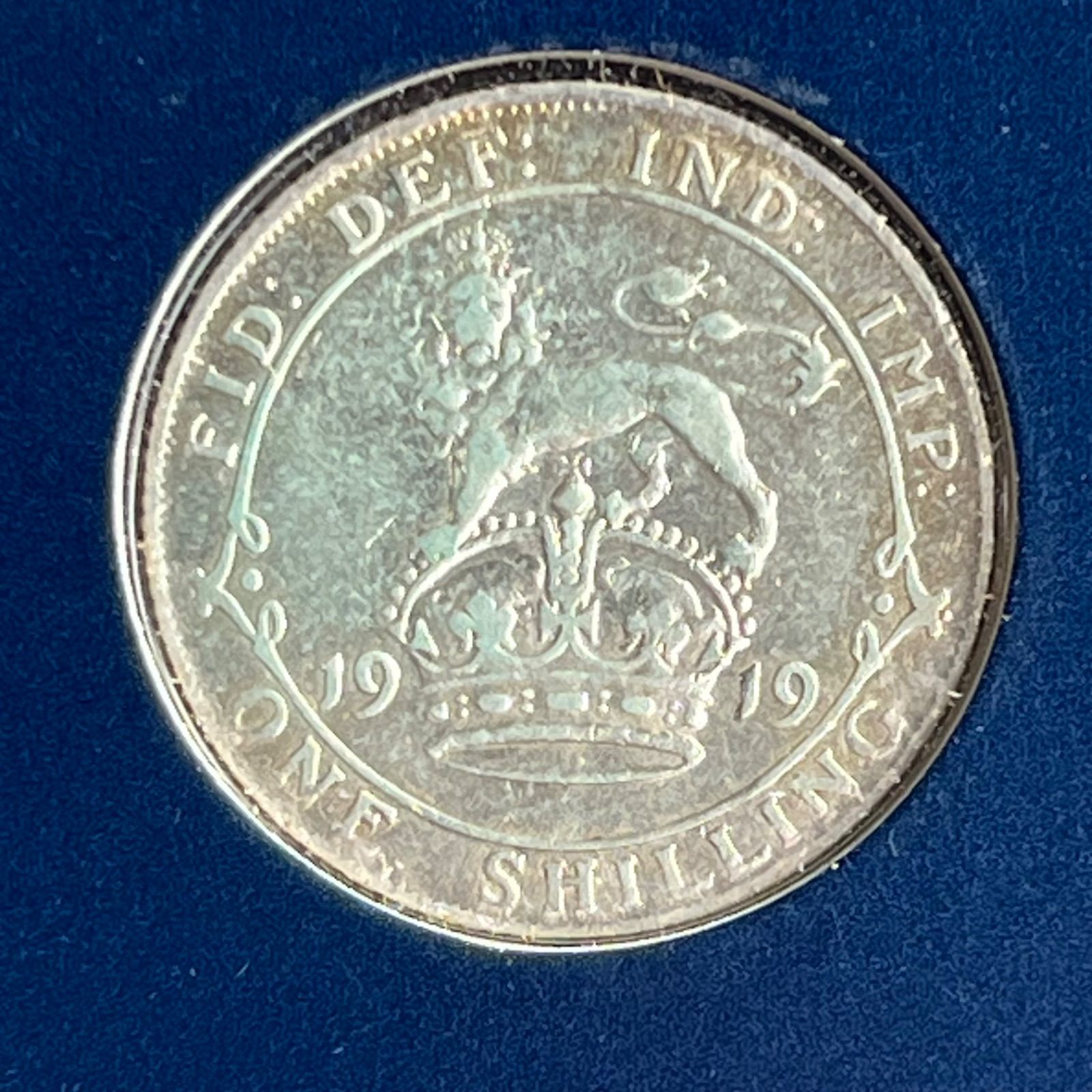 本物保証】1919年 英国 1シリング 銀貨 ジョージ5世 第一次世界大戦 