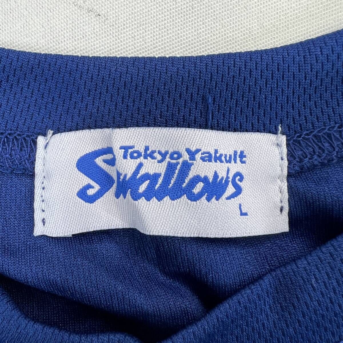 ヤクルトスワローズ 半袖 Tシャツ 速乾素材 ネイビー 紺 両面プリント 