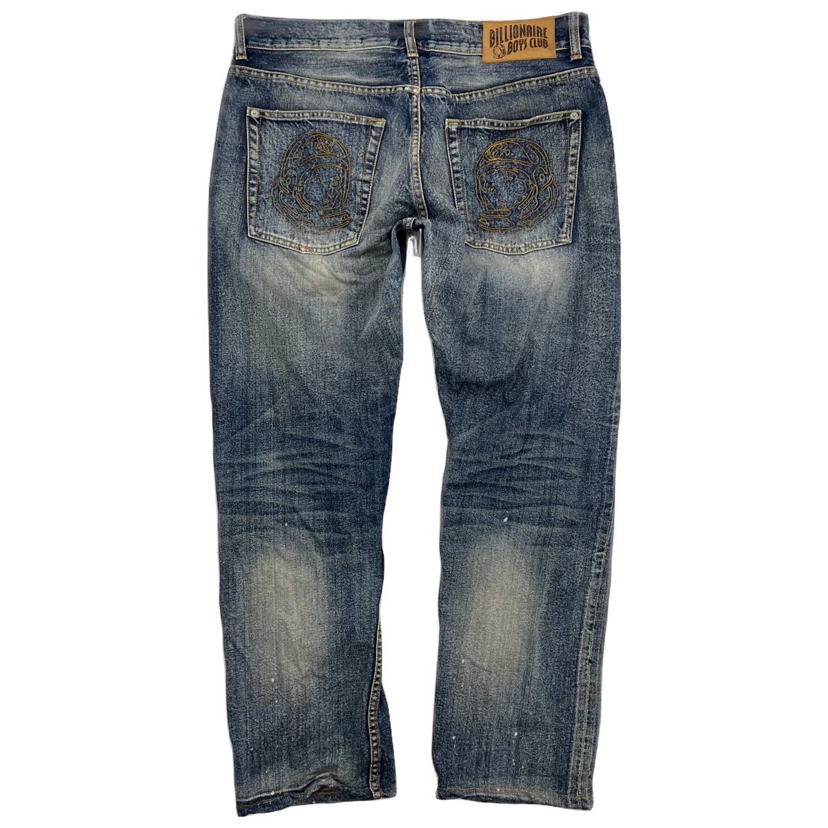BILLIONAIRE BOYS CLUB ☆ クラッシュ加工◎ デニムパンツ ジーンズ W36 ストリート ラグジュアリー ビリオネア ボーイズクラブ■Ja7096 BILLIONAIRE BOYS CLUB ☆ クラッシュ加工◎ デニムパンツ ジーンズ