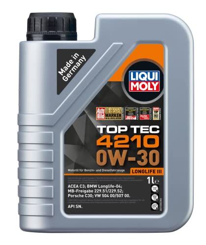 新品 LIQUIMOLY（リキモリ） 4輪車用エンジンオイル トップテック4210 0W30 1L VW/AUDI/PORSCHE認証 水素化分解合成油 ガソリンディーゼル兼用 21604