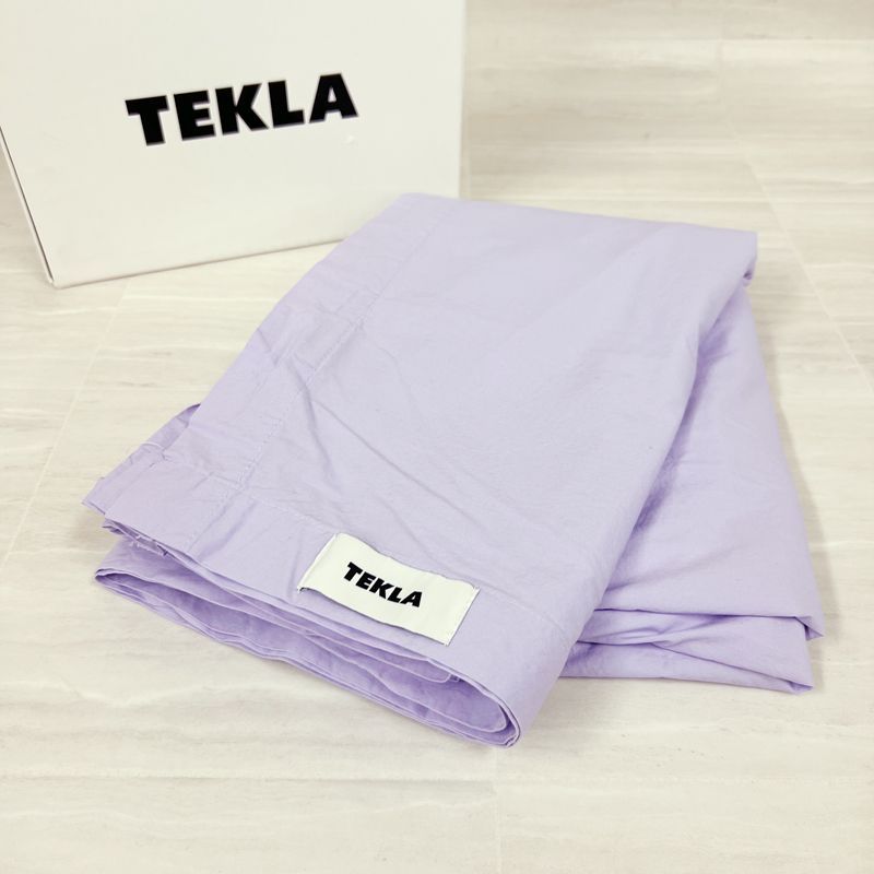 【新品・訳あり】 TEKLA テクラ ベッドシーツ1 シングル 180×260 ラベンダー パープル コットン100