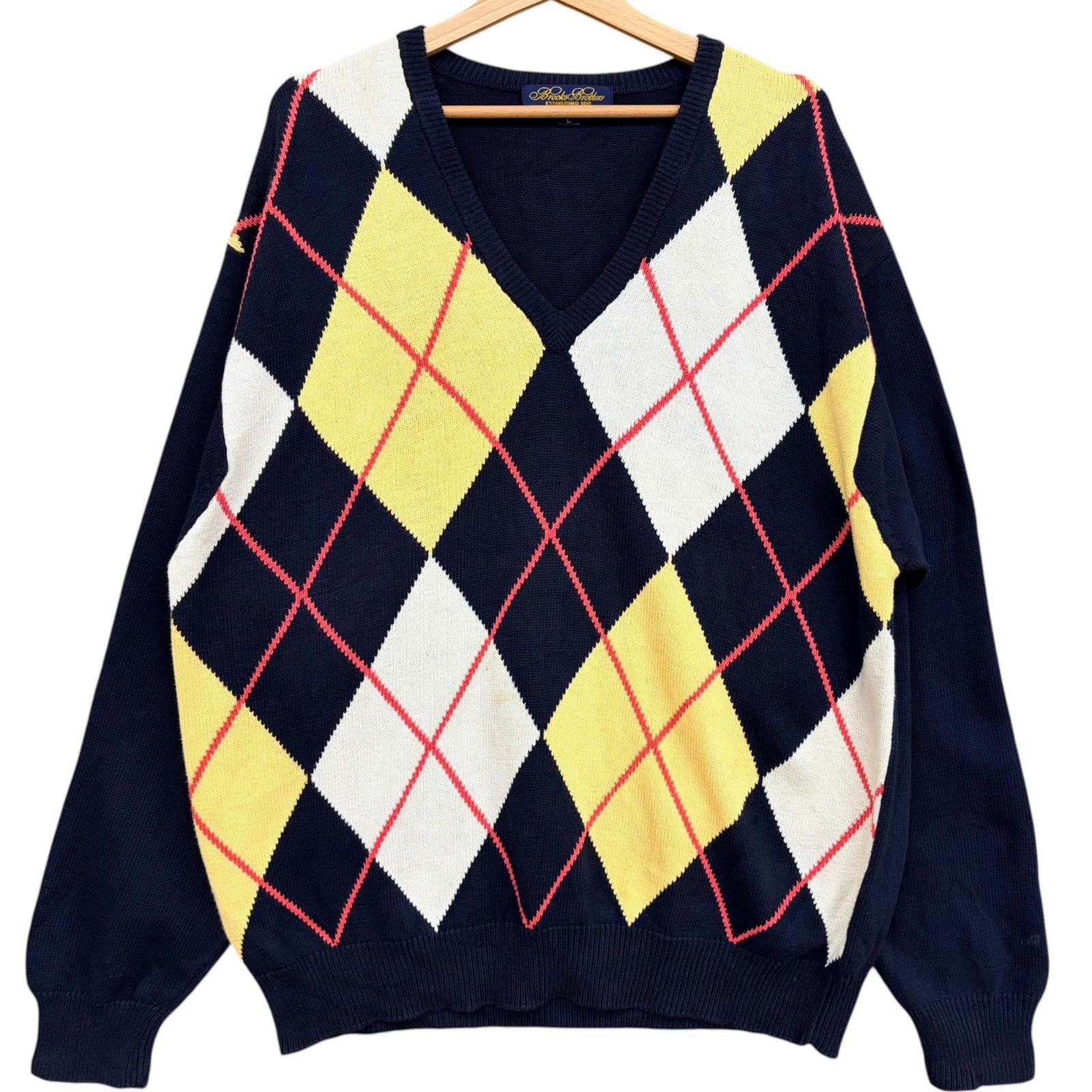 Brooks Brothers ブルックスブラザーズ アーガイル柄 Vネック コットン 