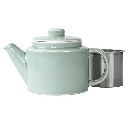 新品 波佐見焼 「 コモン 」 ポット グレー (スーパーステンレス 茶こし付) 500ml 13871