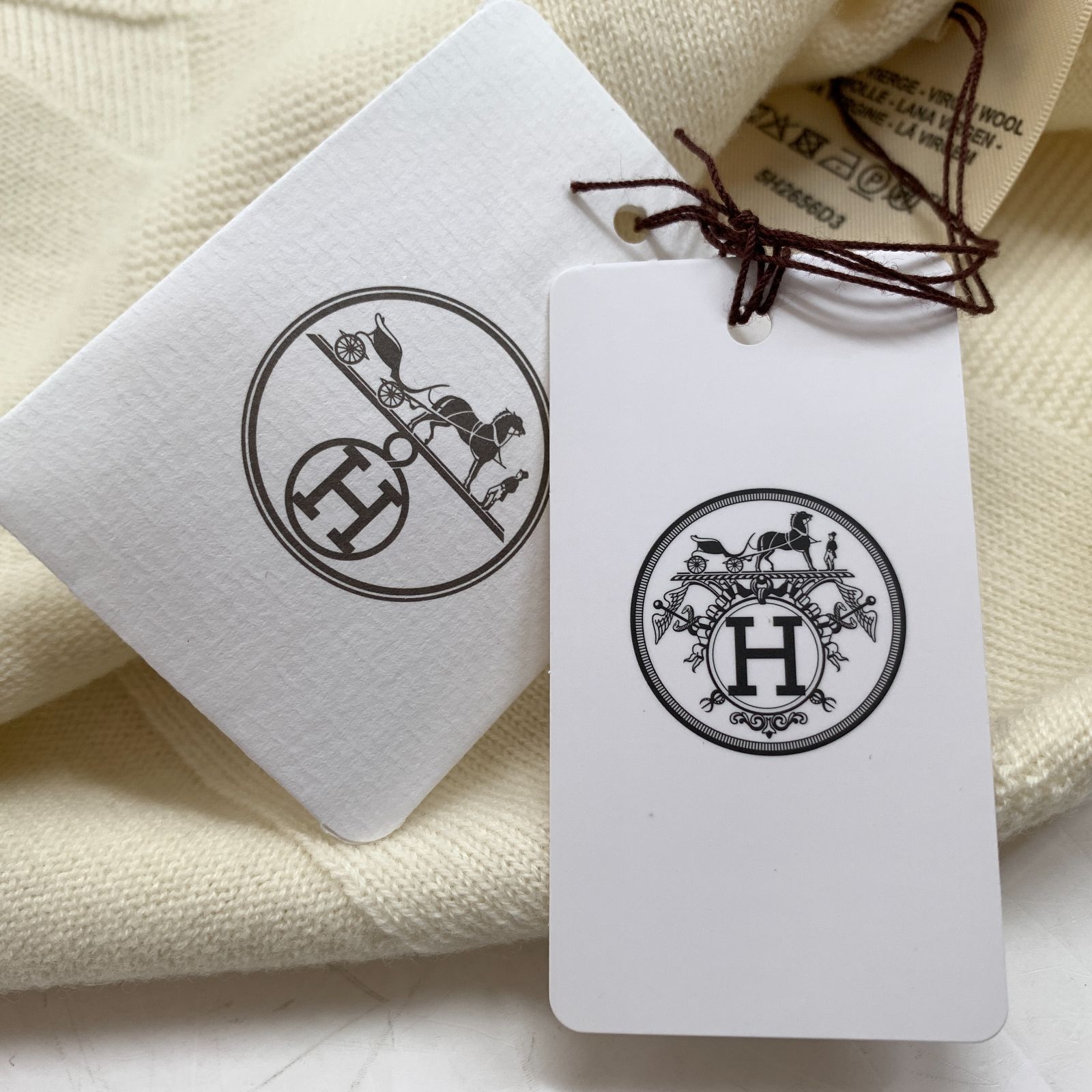 f001 L タグ付き新品未使用 HERMES エルメス 5H2656D3 ウール100％ H