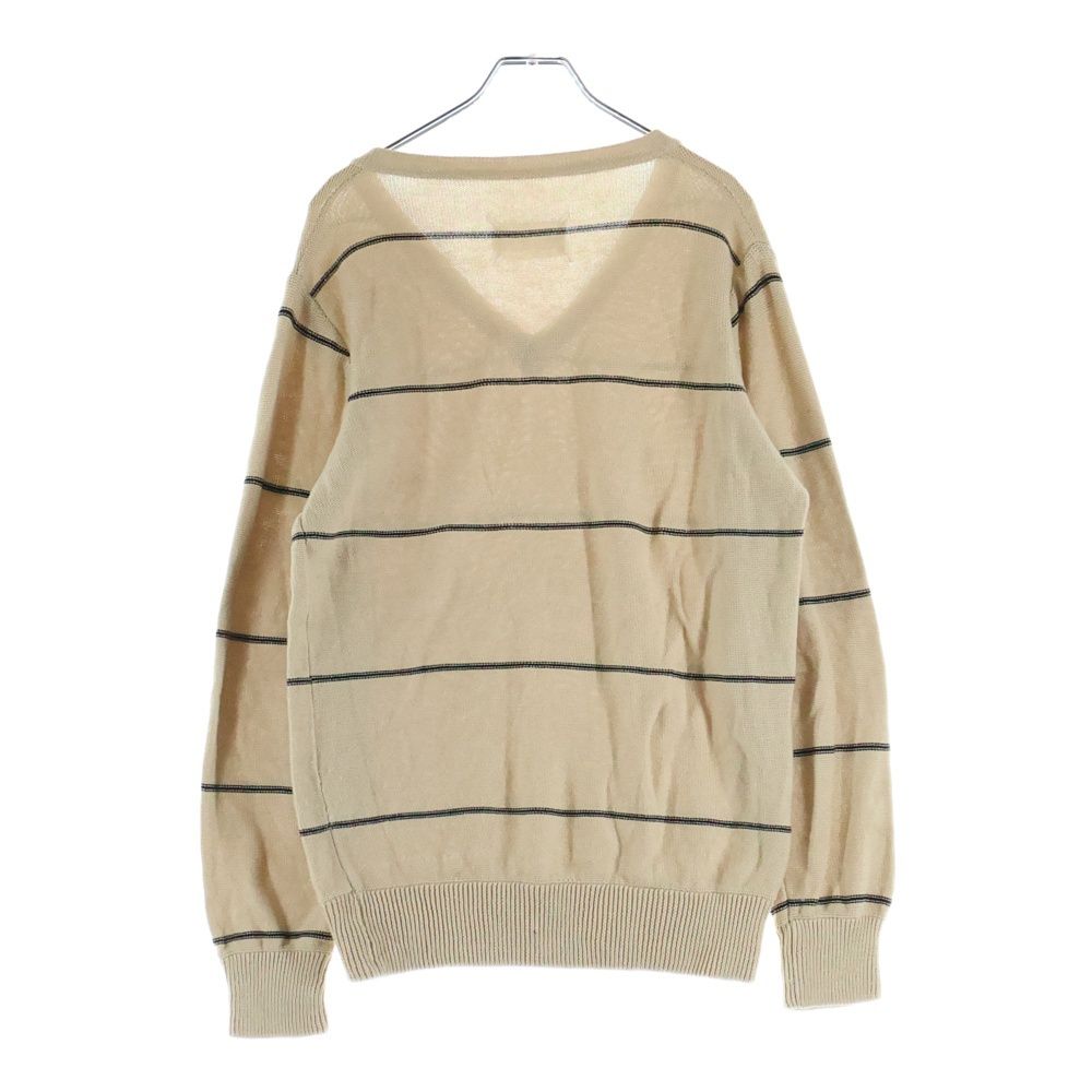 Maison Margiela メゾンマルジェラ ミスディアナ期 Vネックボーダー ニットセーター ベージュ Maison Margiela (メゾンマルジェラ) ミスディアナ期 Vネックボーダー