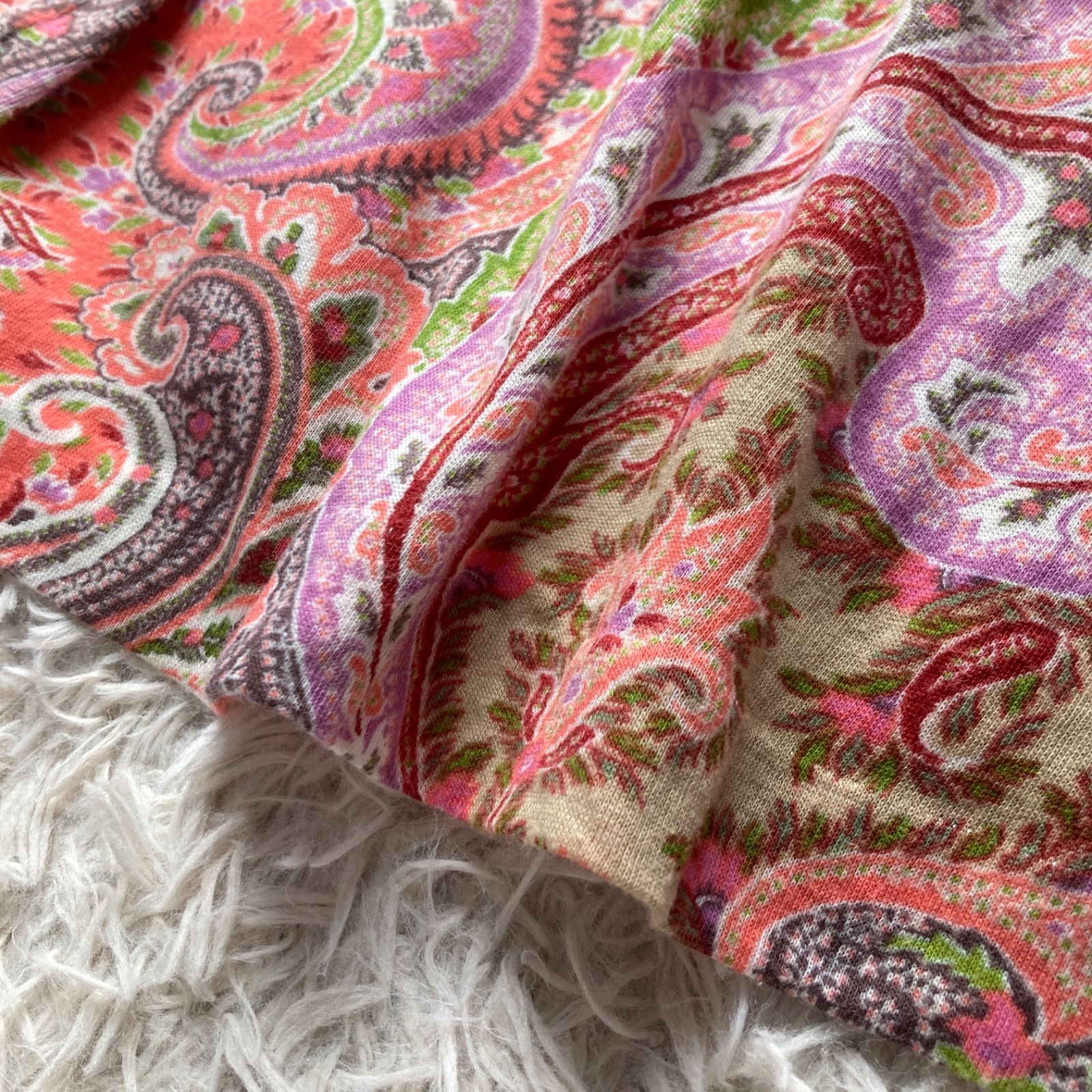 ETRO エトロ ペイズリー柄 長袖シャツ ブラウス ピンク系 46サイズ M L