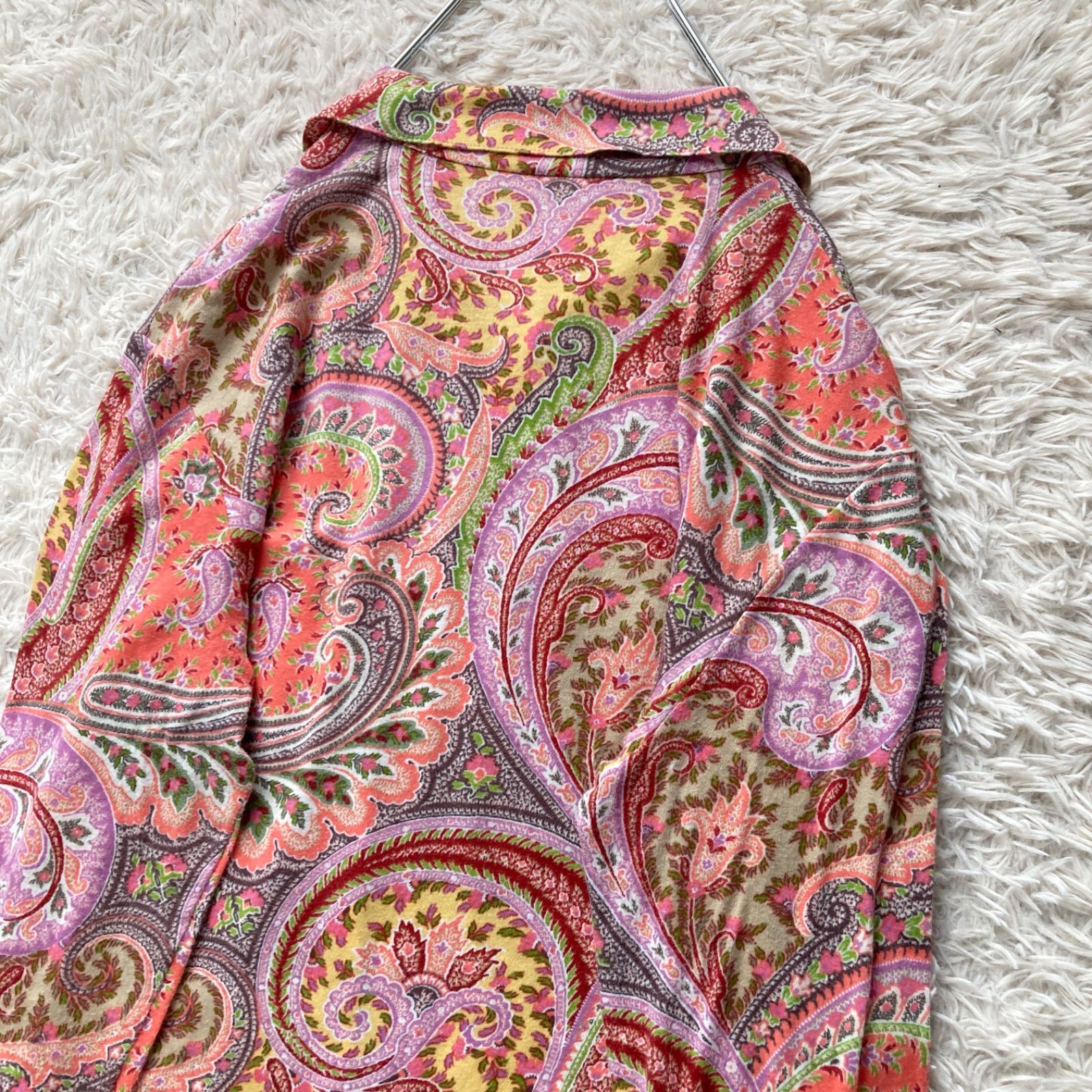 ETRO エトロ ペイズリー柄 長袖シャツ ブラウス ピンク系 46サイズ M L