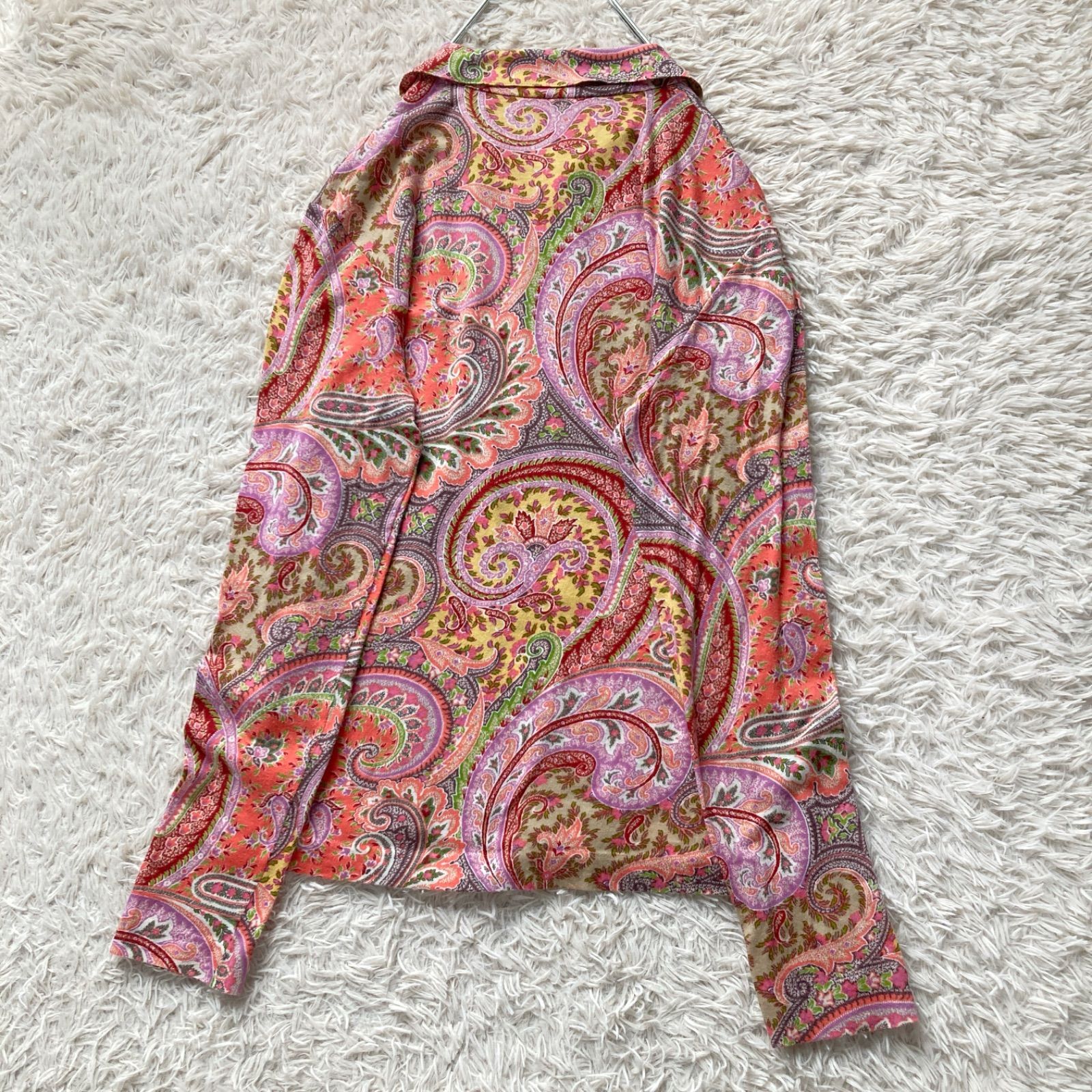 ETRO エトロ ペイズリー柄 長袖シャツ ブラウス ピンク系 46サイズ M L