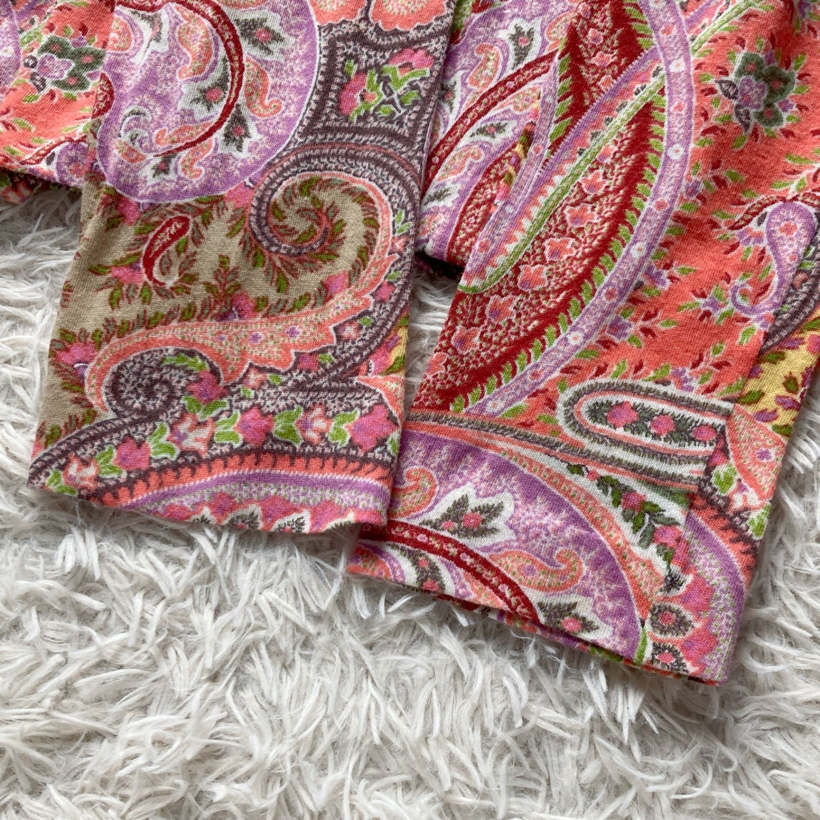 ETRO エトロ ペイズリー柄 長袖シャツ ブラウス ピンク系 46サイズ M L