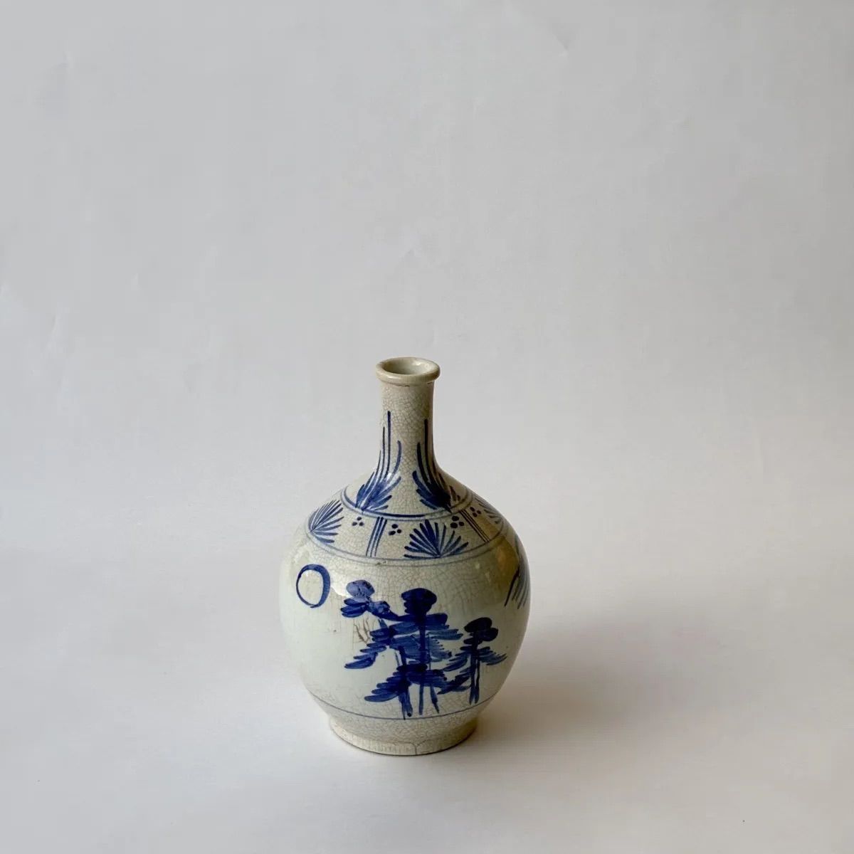 大徳利 染付 時代物 明治 骨董 アンティーク japanese antiques 花器に 