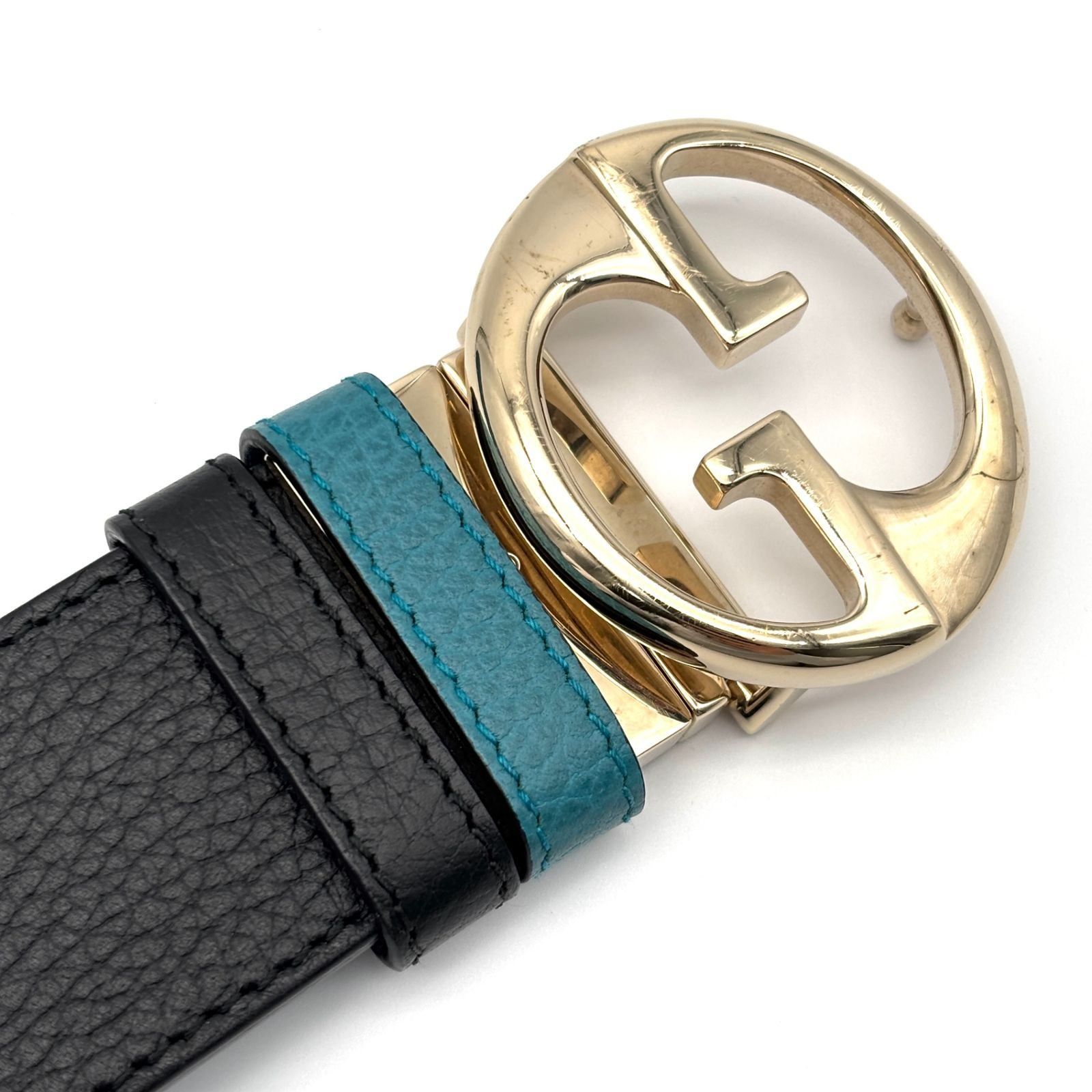 極美品】GUCCI グッチ ベルト インターロッキングG バックル レザー 本