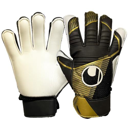 新品 uhlsport (ウールシュポルト) 練習用 サッカー GK キーパーグローブ パワーライン エリート スターターソフト 1011312 02 6 ブラックｘゴールドｘホワイト