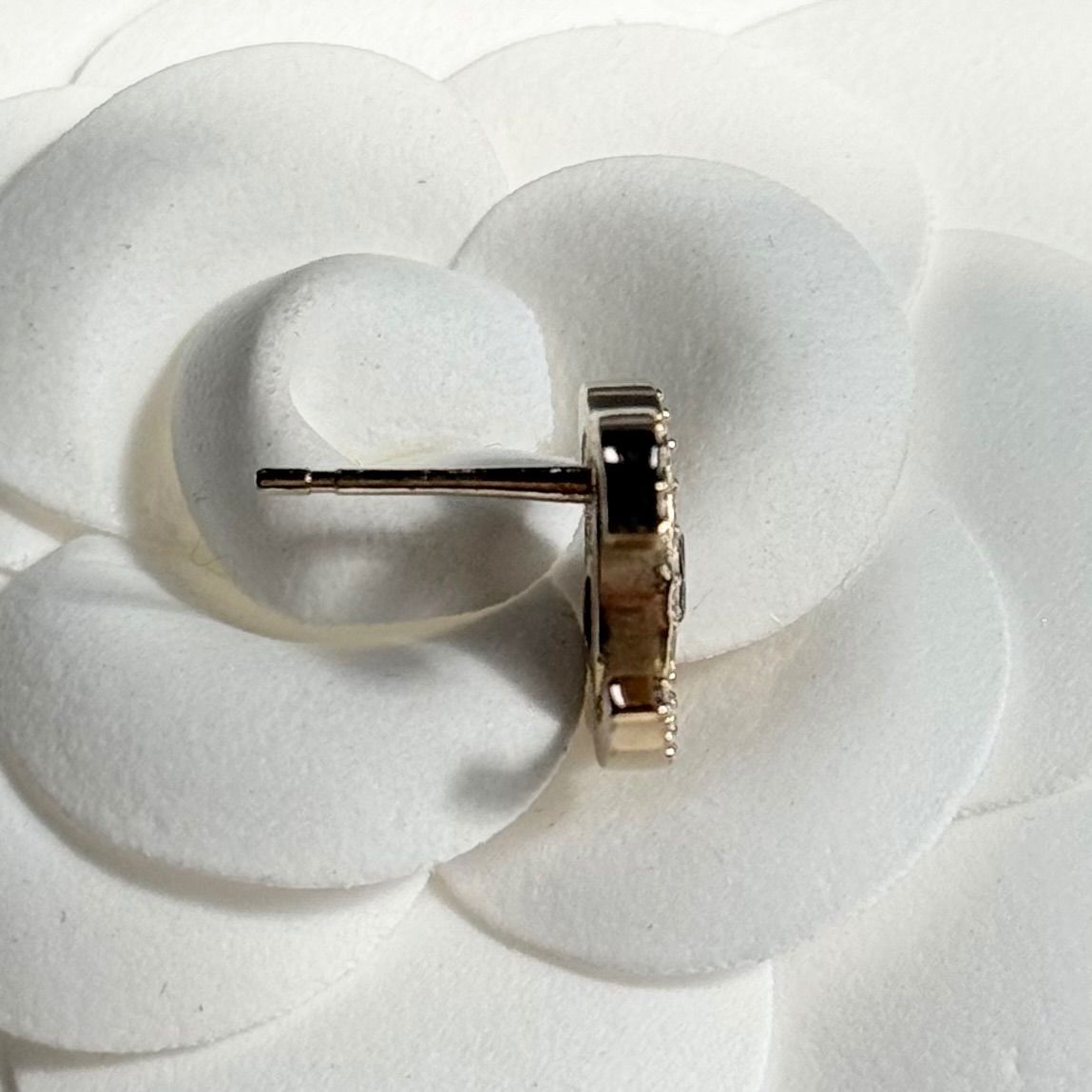 美品 CHANEL シャネル ココマーク ストーンピアス 片耳用 シャンパン