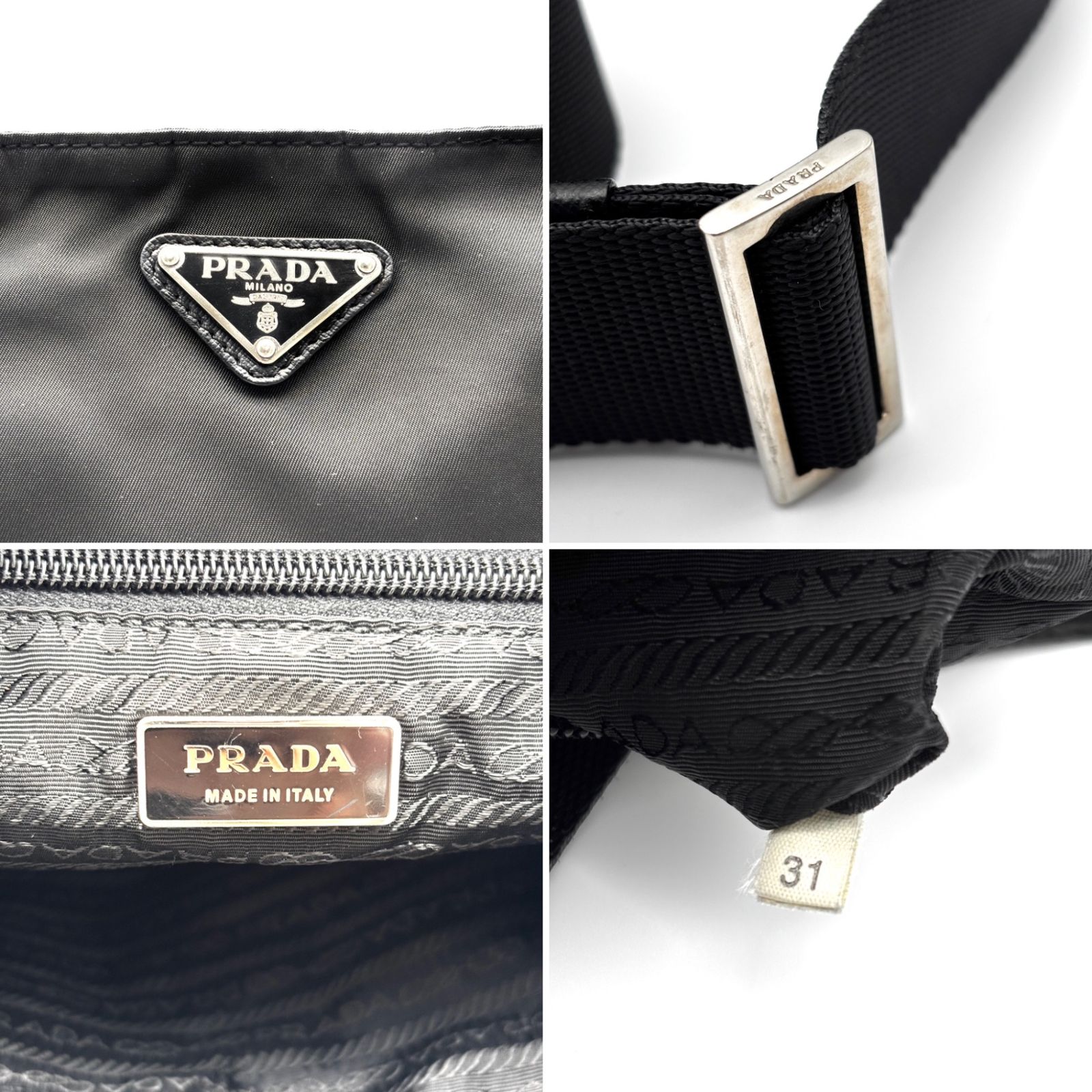 美品】PRADA プラダ ショルダーバッグ テスート ナイロン ブラック 黒 