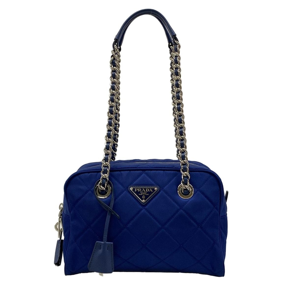 PRADA(プラダ) ショルダーバッグ美品 - 1BB072 ブルー キルティング 
