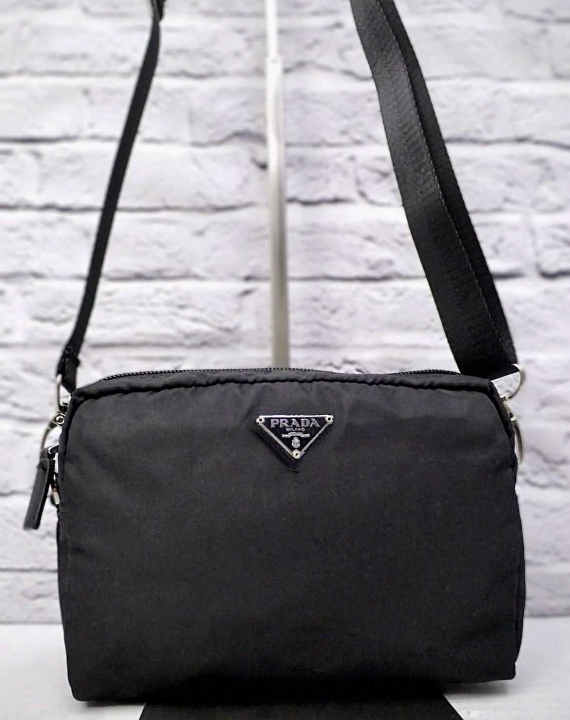 美品 ◇ PRADA プラダ 男女可 ナイロン x レザー クロスボディ 