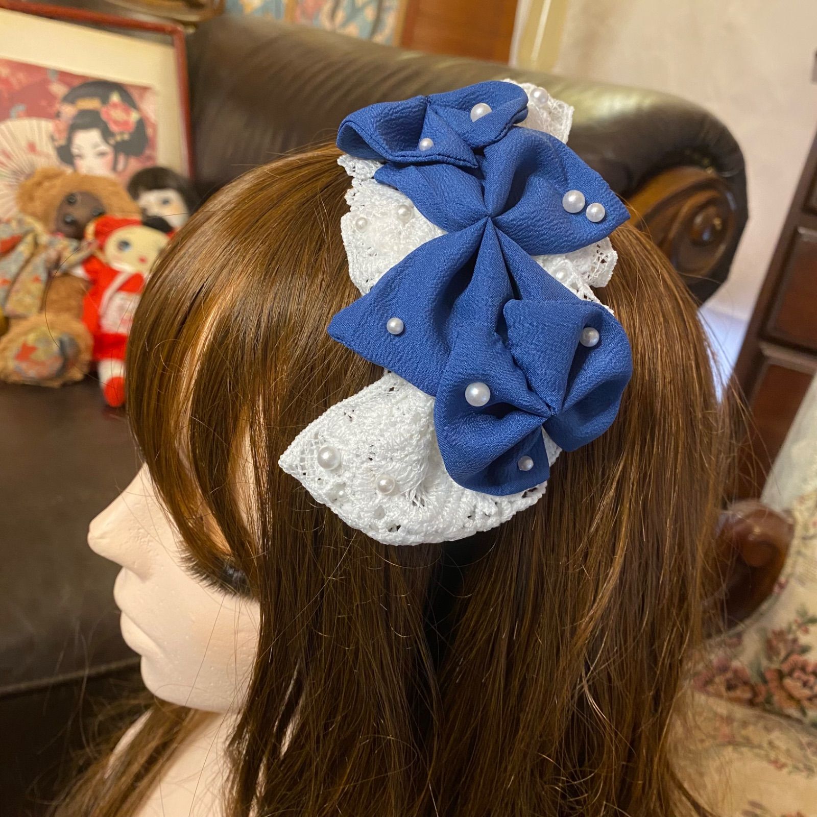 着物リメイク ハンドメイド おりぼん ティアラ ヘッドドレス
