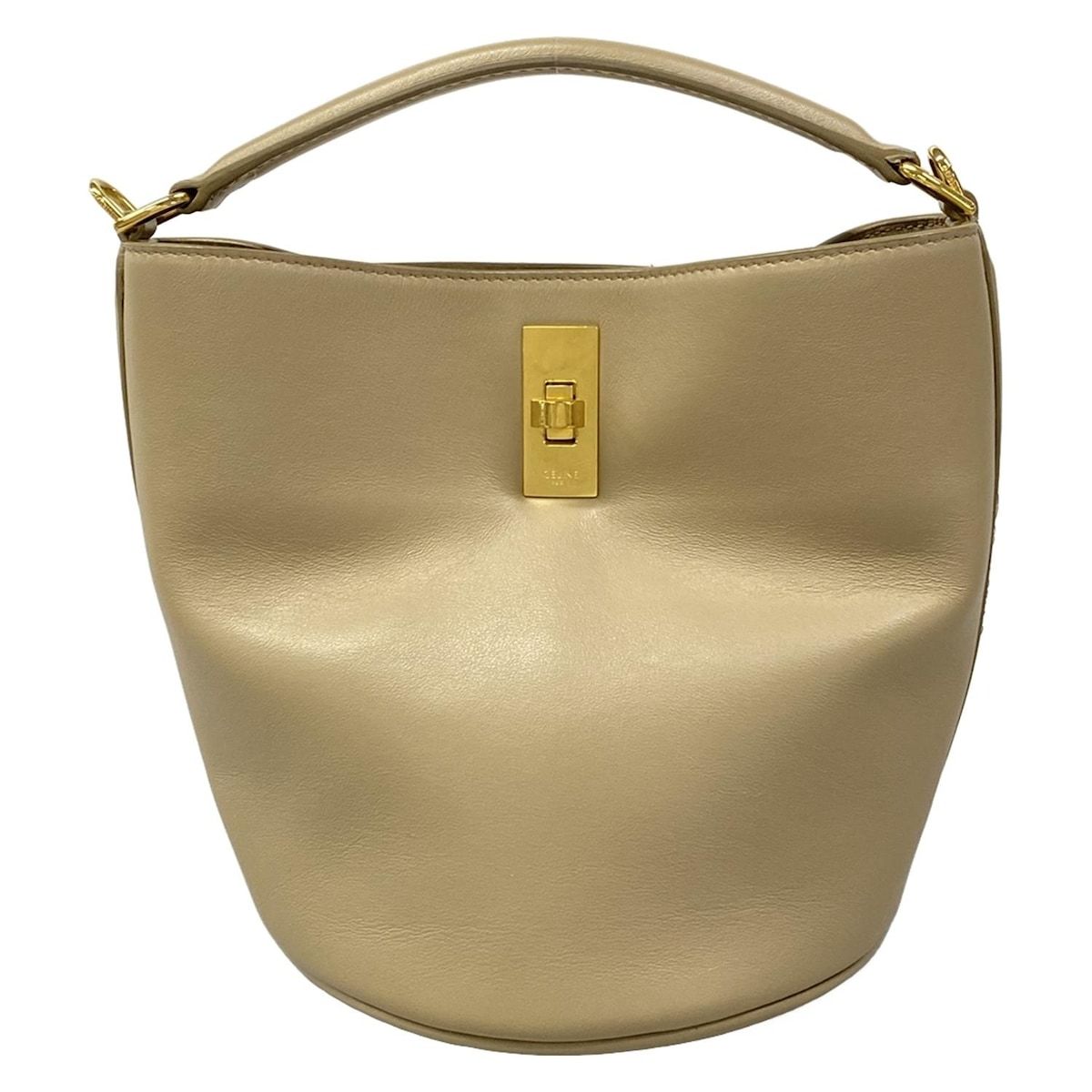 CELINE(セリーヌ) ハンドバッグ 16バケットバッグ ベージュ レザー 