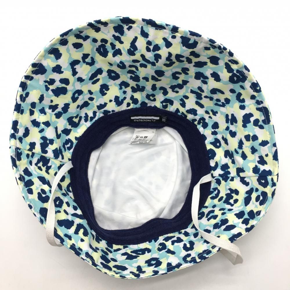 美品】ジェイリンドバーグ ハット ネイビー×白 総柄 ONE SIZE ゴルフ 