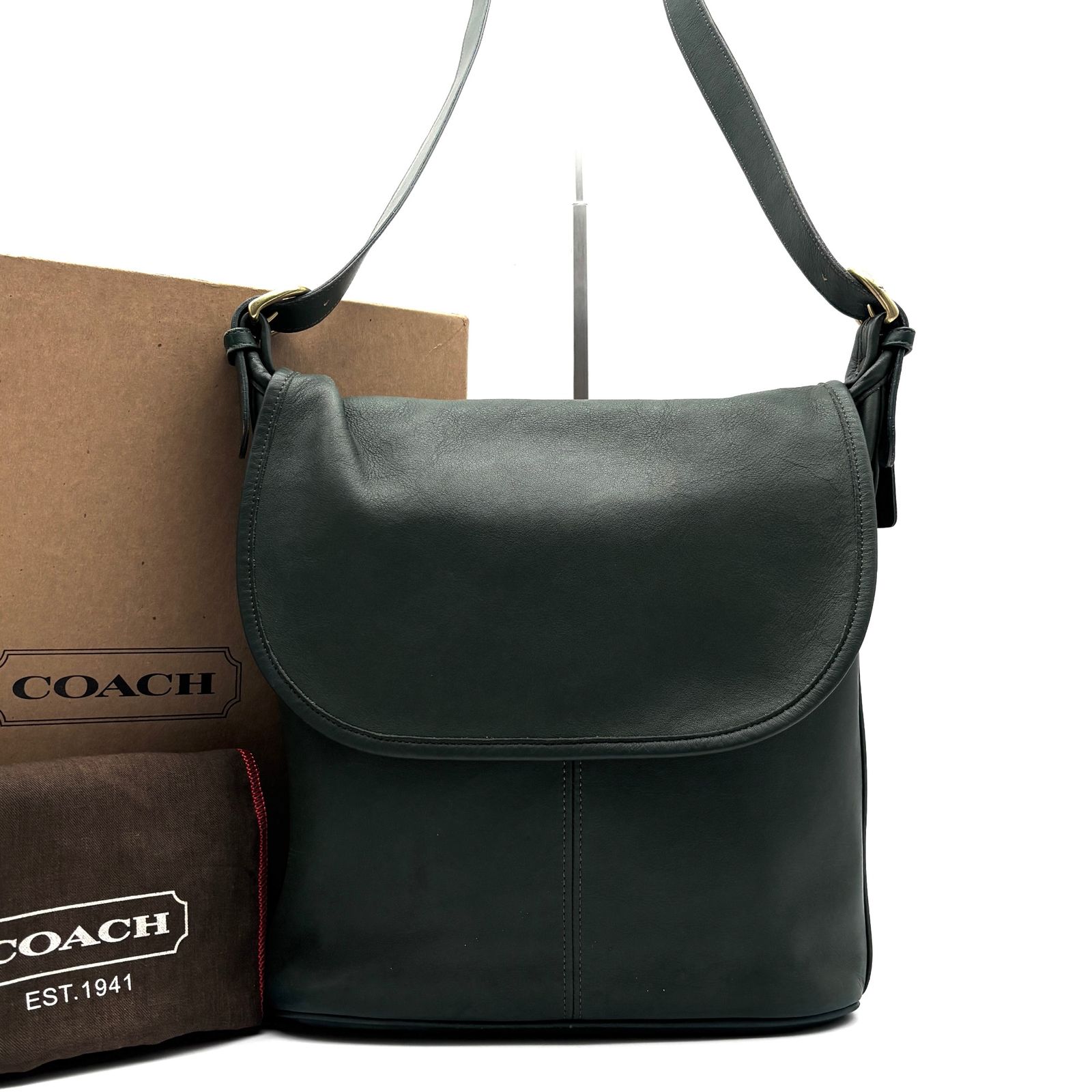 美品】COACH コーチ オールドコーチ ショルダーバッグ ダークグリーン 
