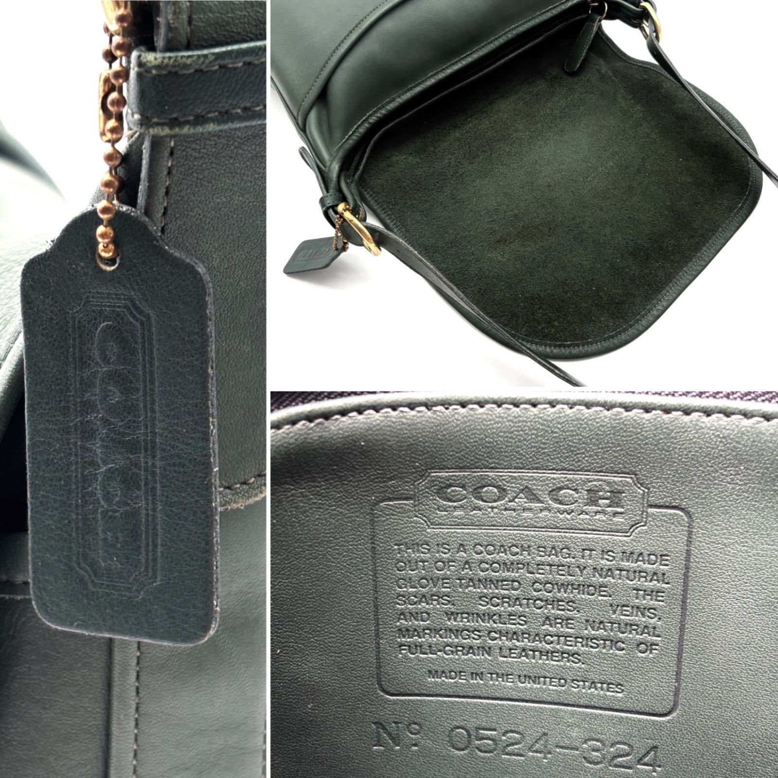 美品】COACH コーチ オールドコーチ ショルダーバッグ ダークグリーン 