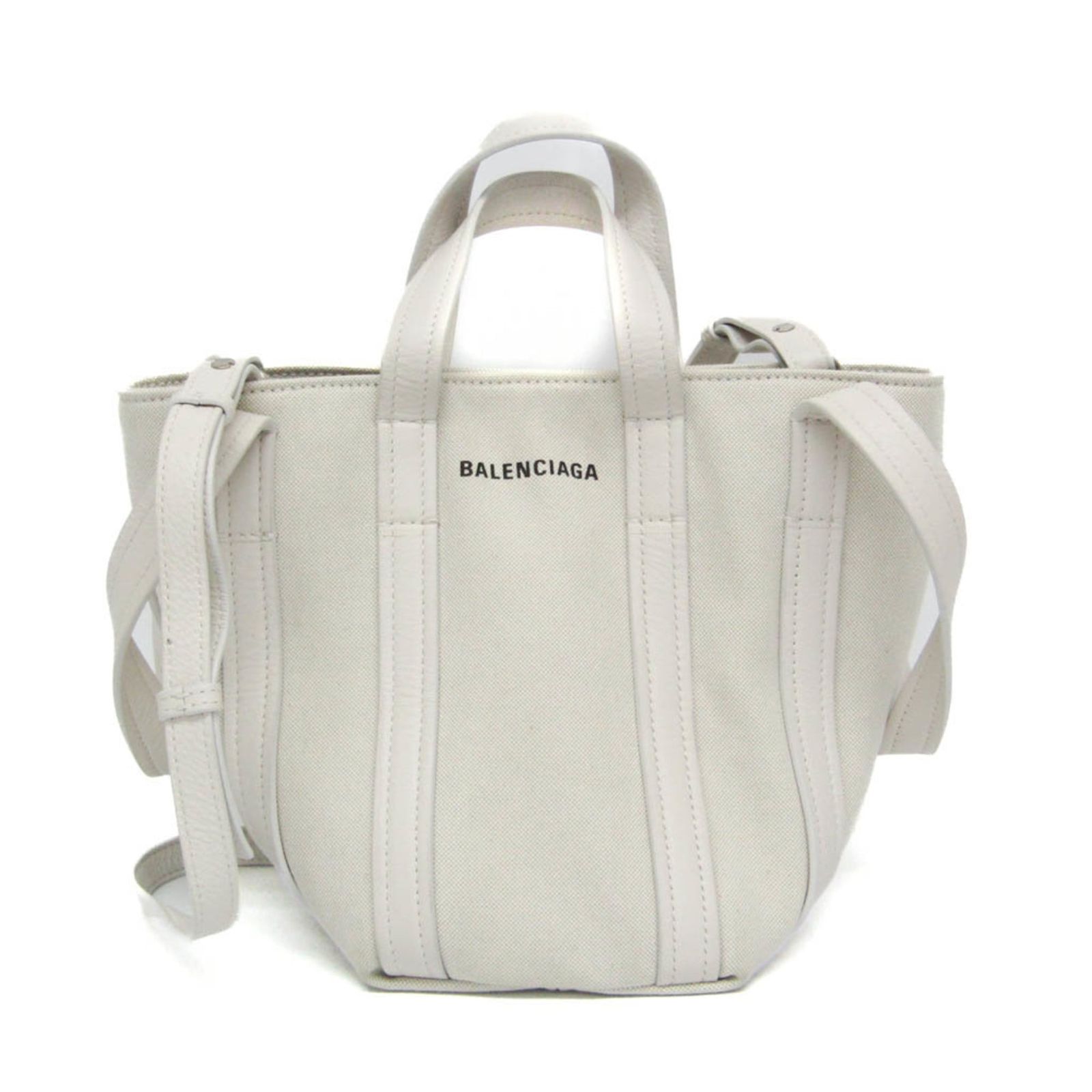 BALENCIAGA ホワイトレザートートバッグ
