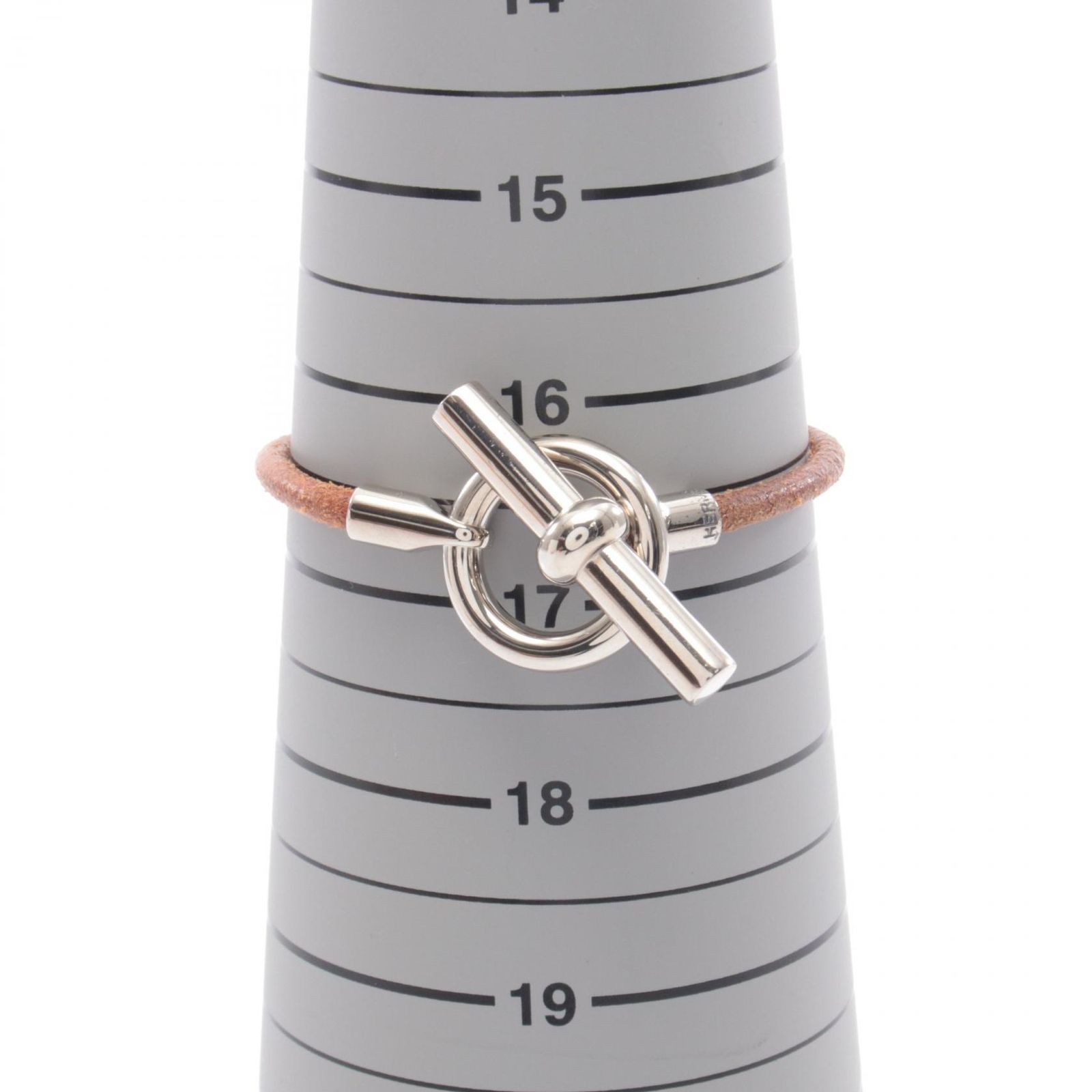 エルメス HERMES ブレスレット グレナン レザー ピンク×ゴールド