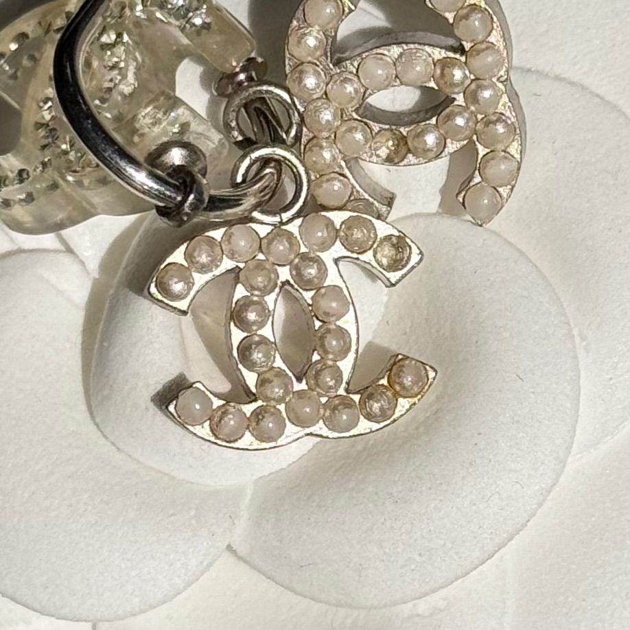 美品 CHANEL シャネル ココマーク トリプルココ ストーンパールピアス