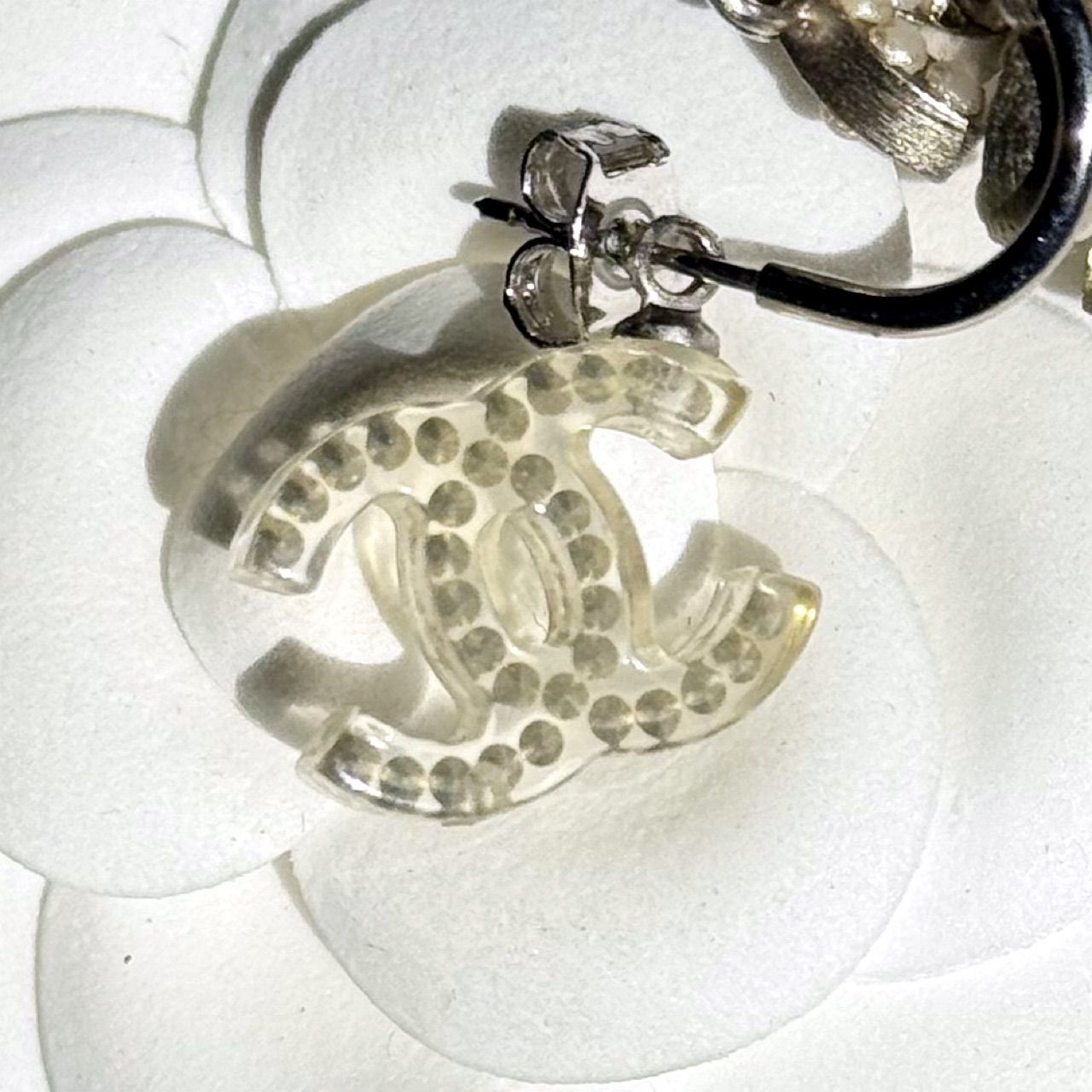 美品 CHANEL シャネル ココマーク トリプルココ ストーンパールピアス