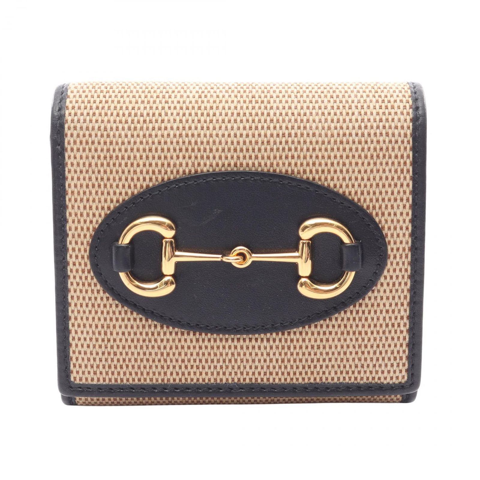 グッチ GUCCI 二つ折り財布 ホースビット 621891 ナチュラル/ネイビー 