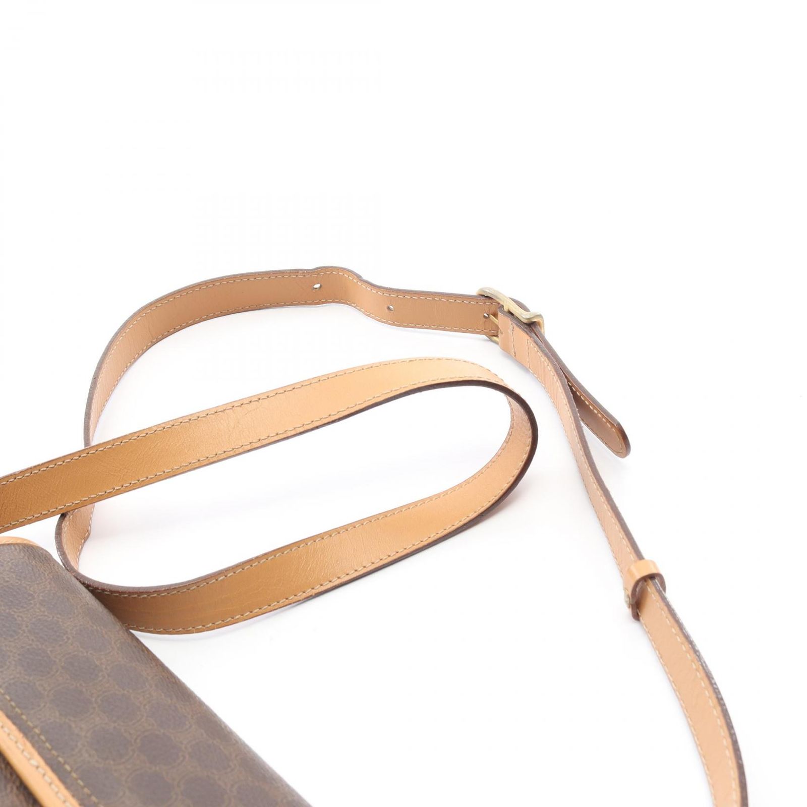 セリーヌ CELINE ショルダーバッグ マカダム ダークブラウン PVC 