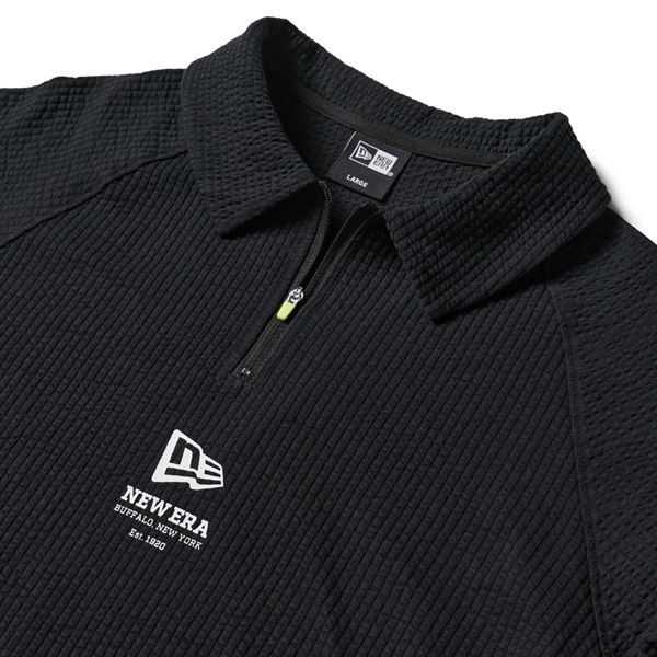 ニューエラ ゴルフ 半袖 ポロシャツ シアサッカー ブラック NEW ERA