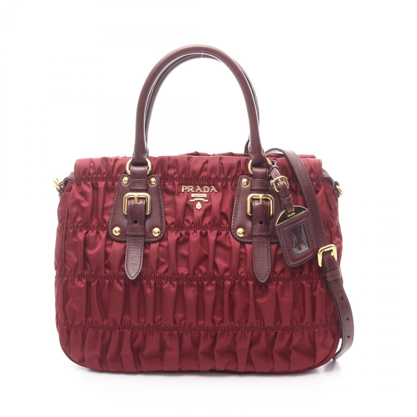 プラダ PRADA ハンドバッグ TESSUTO GAUFRE B1336H ボルドー ナイロン 