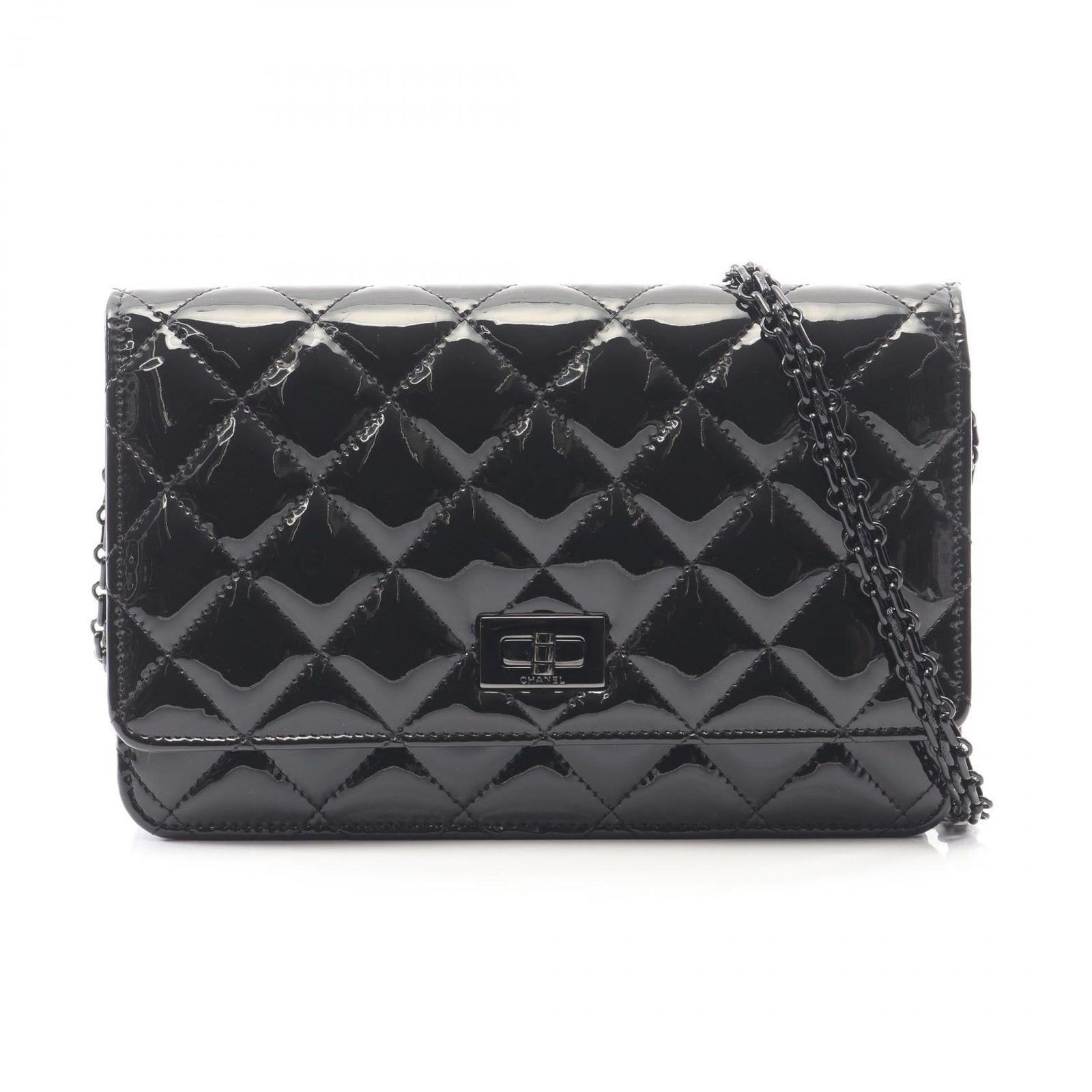 シャネル CHANEL ショルダーバッグ 2.55 マトラッセ ブラック パテント 