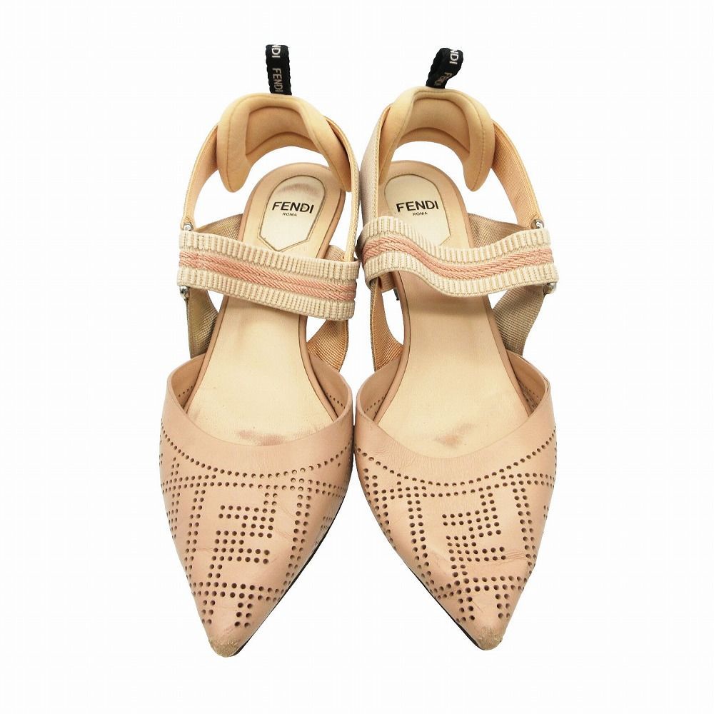 FENDI フェンディ パンプス ポインテッドトゥ パンチング レザー FENDI フェンディ パンプス ポインテッドトゥ パンチング レザー