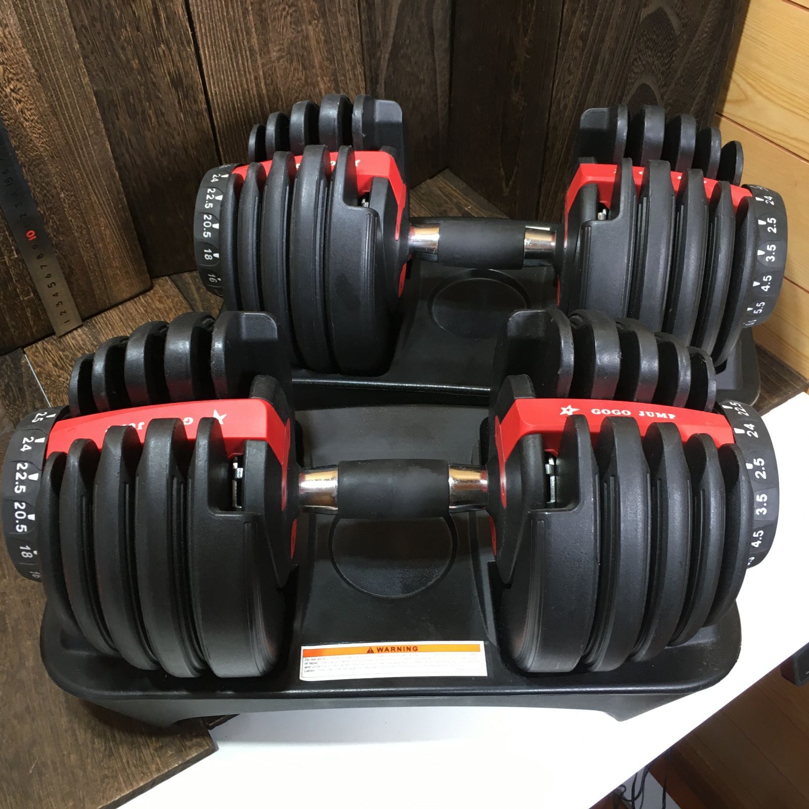 GOGO JUMP 24kg ペア アジャスタブルダンベル 可変式ダンベル ホーム