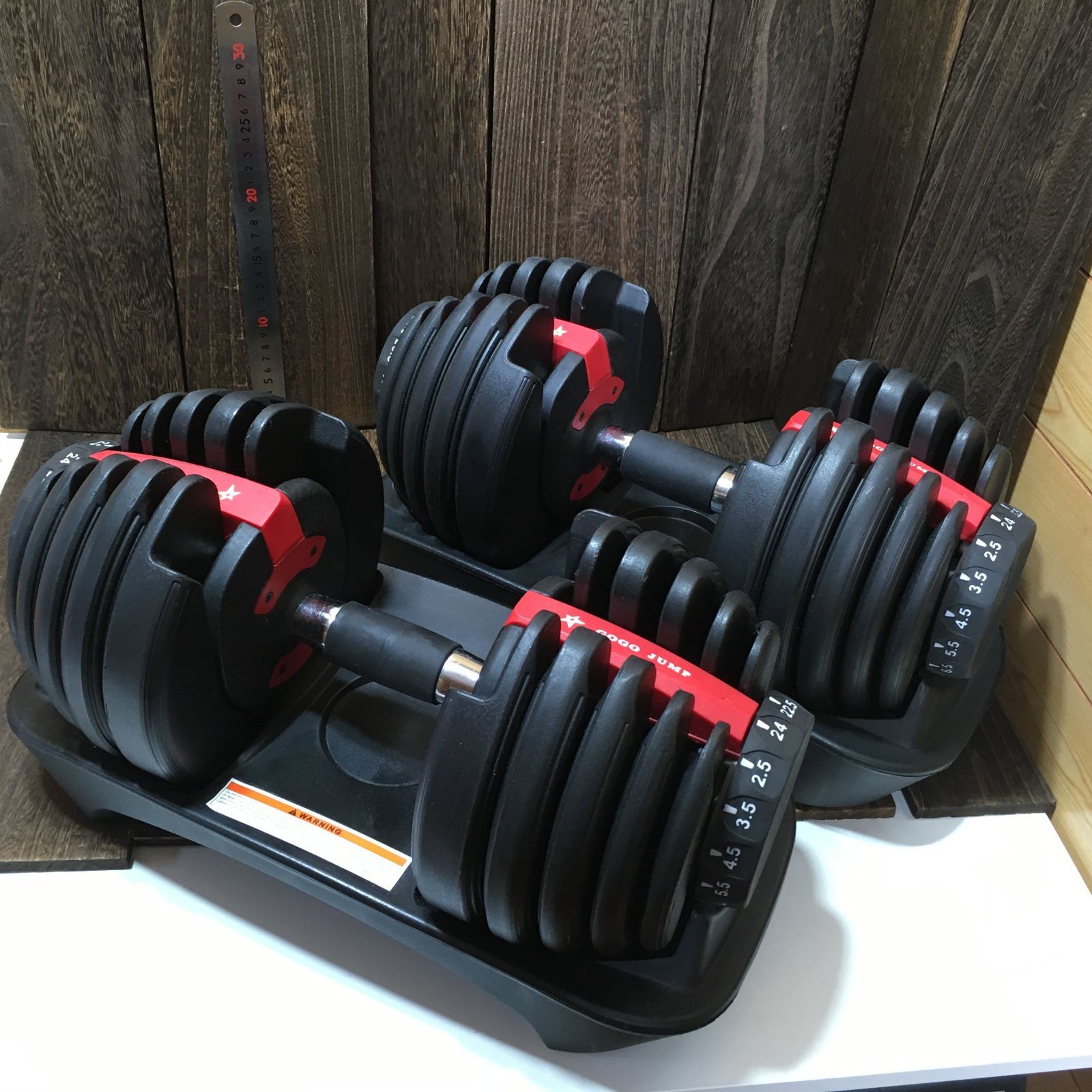 GOGO JUMP 24kg ペア アジャスタブルダンベル 可変式ダンベル ホーム 