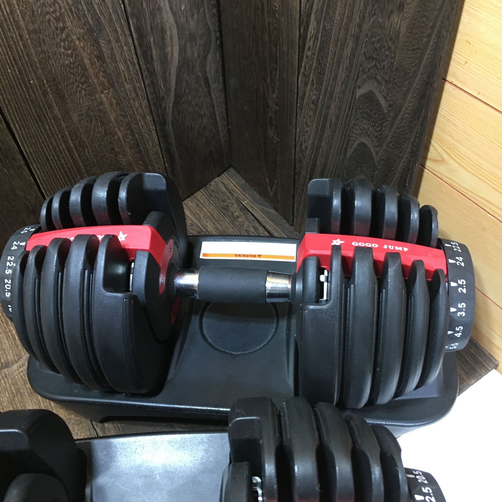 GOGO JUMP 24kg ペア アジャスタブルダンベル 可変式ダンベル ホーム 
