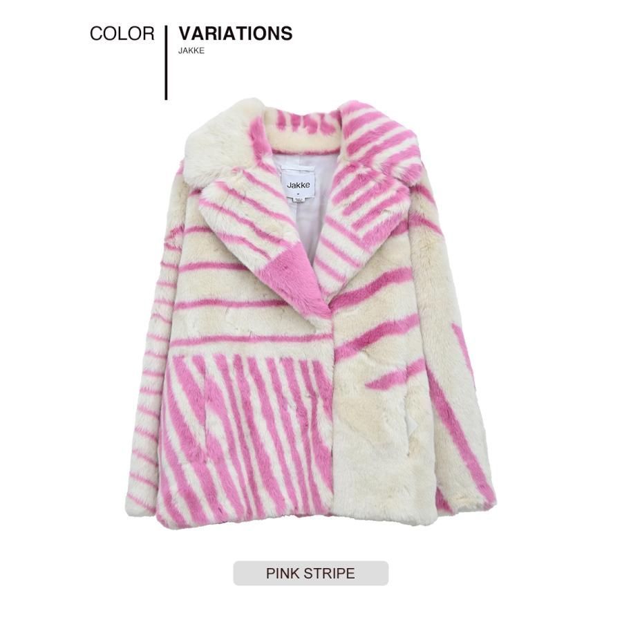 新品・正規品】 jakke RITA COAT | 個性派 ピンク ストライプ