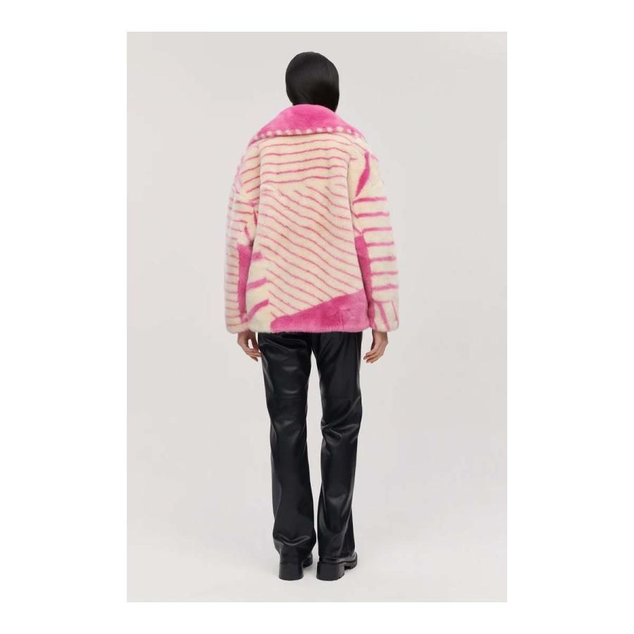 Jakke ジャッキー Katrina Coat ファー コート ピンク 美品 新品・正規品】 jakke RITA COAT | 個性派 ピンク ストライプ