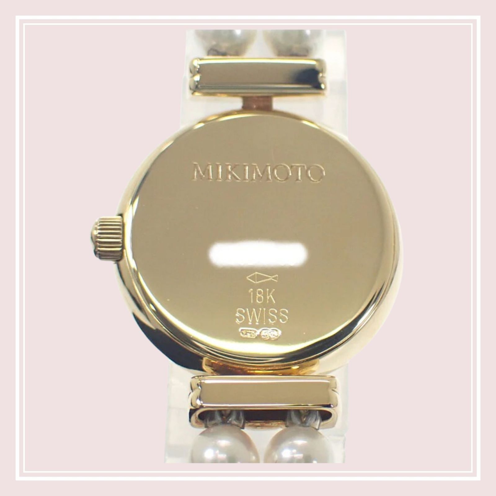 MIKIMOTO】パールウォッチ パールブレスレット 腕時計 K18イエロー 