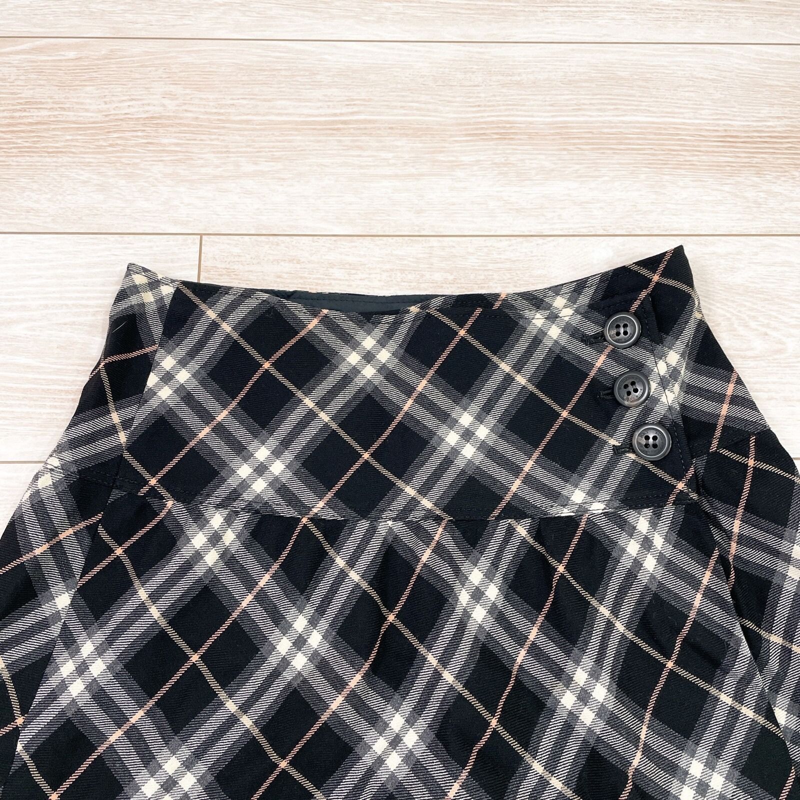 BURBERRY BLUE LABEL ノバチェック ラップスカート 38 BURBERRY BLUE