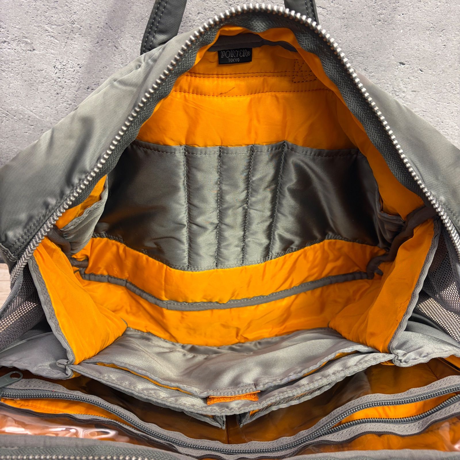PORTER タンカー 2way シルバーグレー 旧ファスナー ビジネスバッグ